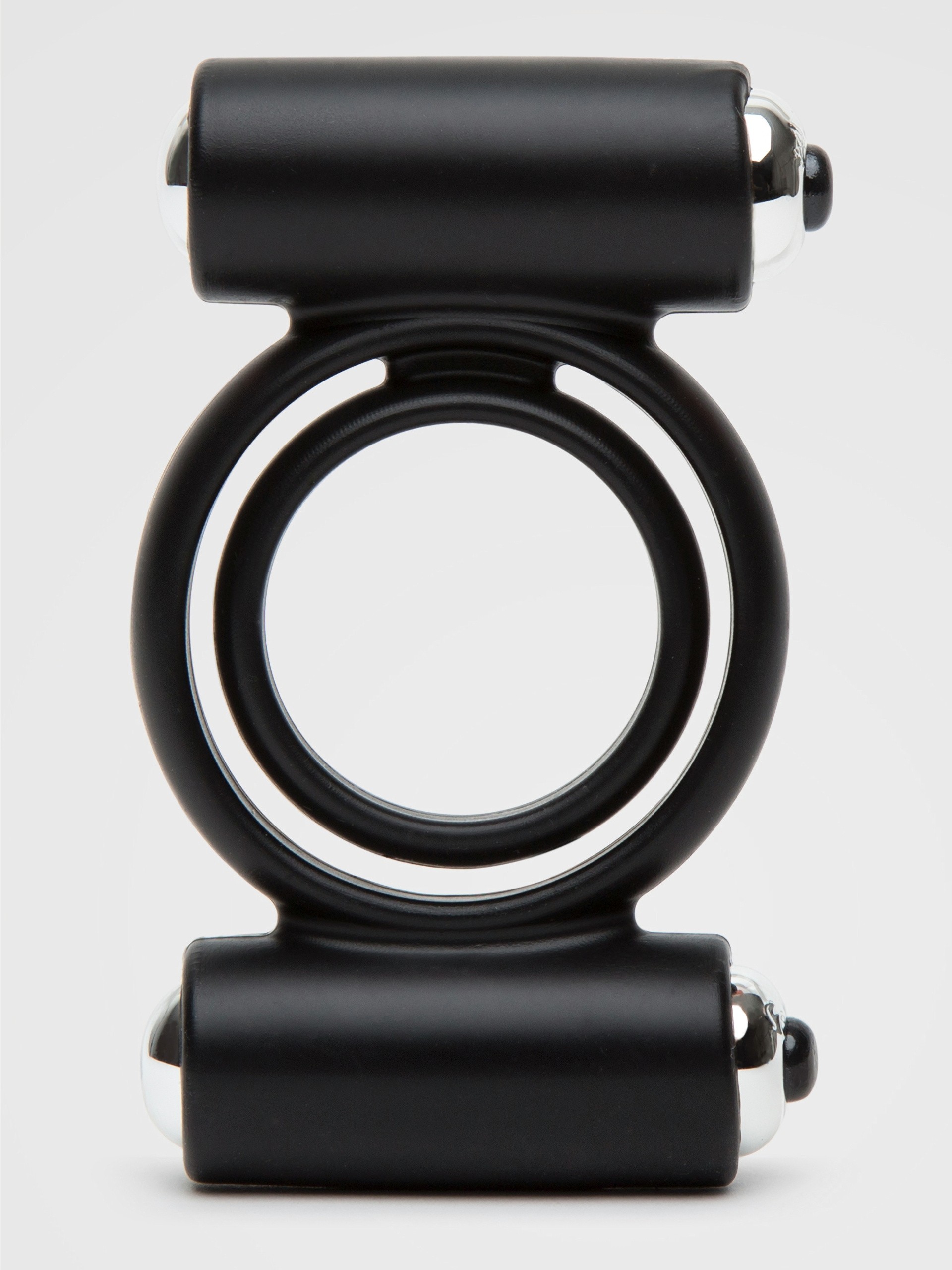 Lovehoney Double Date Silicone Vibrating Double Cock Ring, Black, hi-res