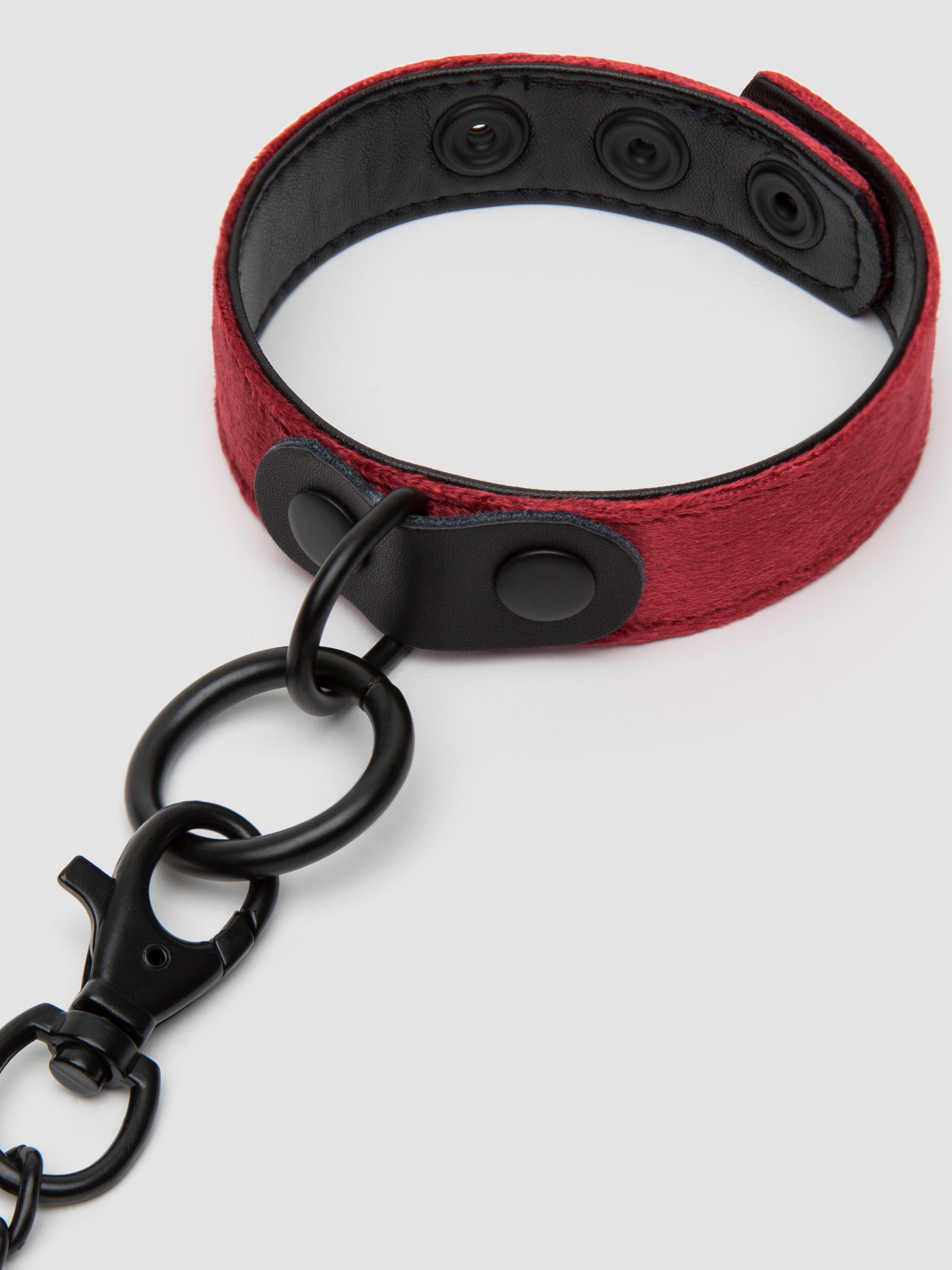 Bondage Boutique Ruby Velvet Collar, Wrist and Ankle Cuff Kit (3 Piece), Red, hi-res