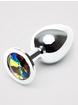 Lovehoney Analplug aus Metall mit Kristall 7,5 cm, Rainbow, hi-res