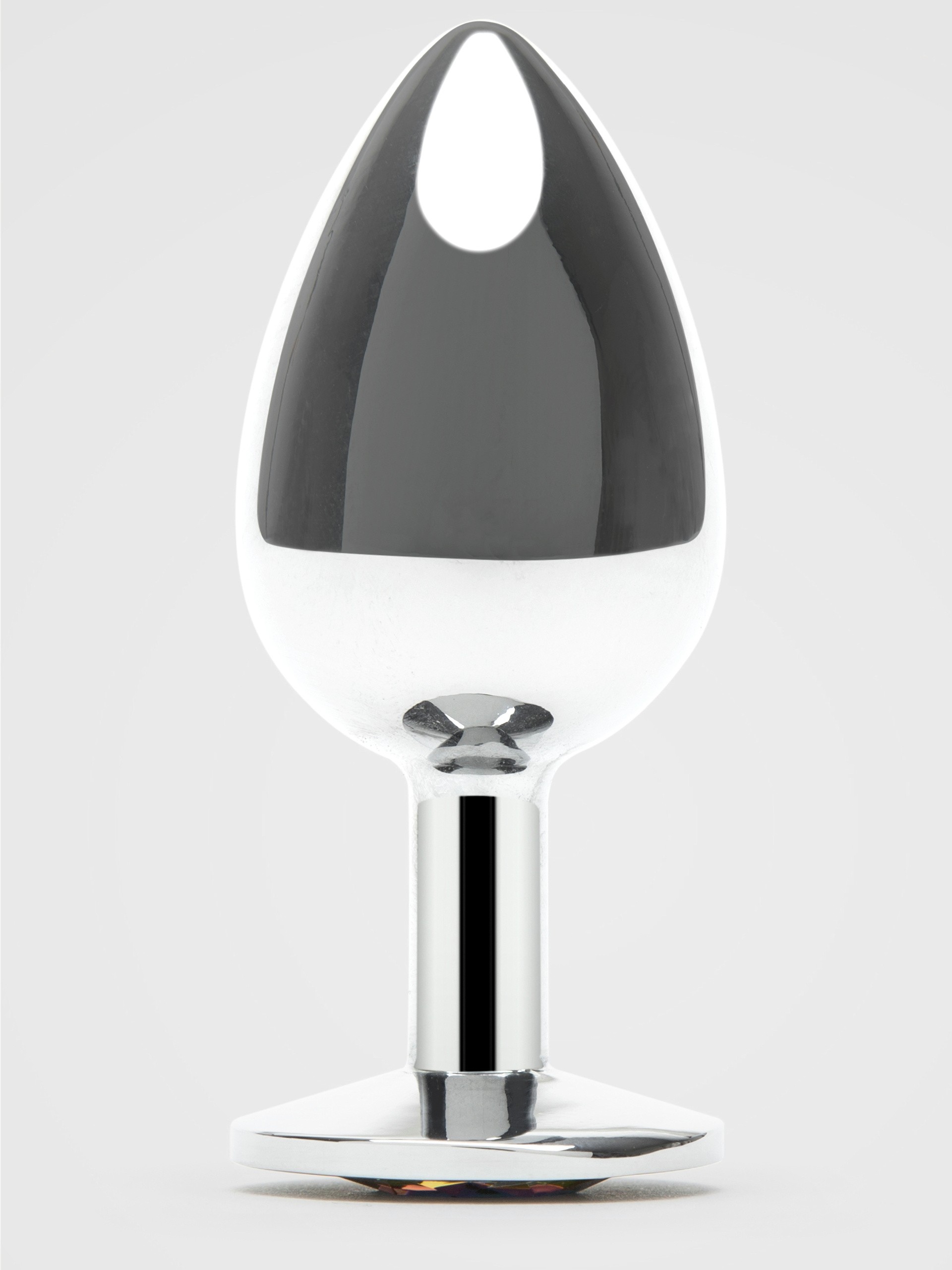 Lovehoney Jewelled Metal Medium Butt Plug 3 Inch, Rainbow, hi-res