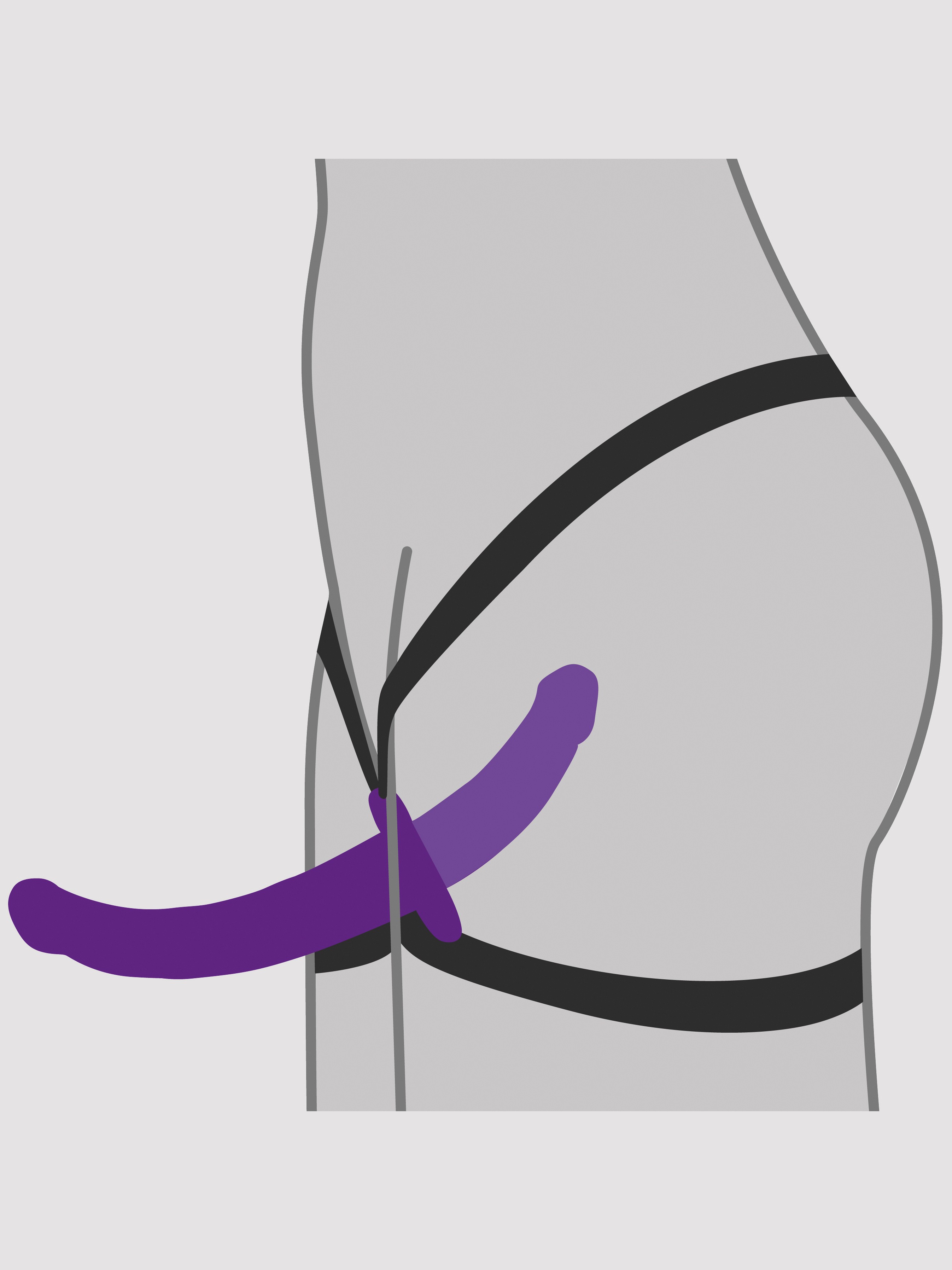 Lovehoney Double Take Double-Ended Strap-On Dildo, Purple, hi-res