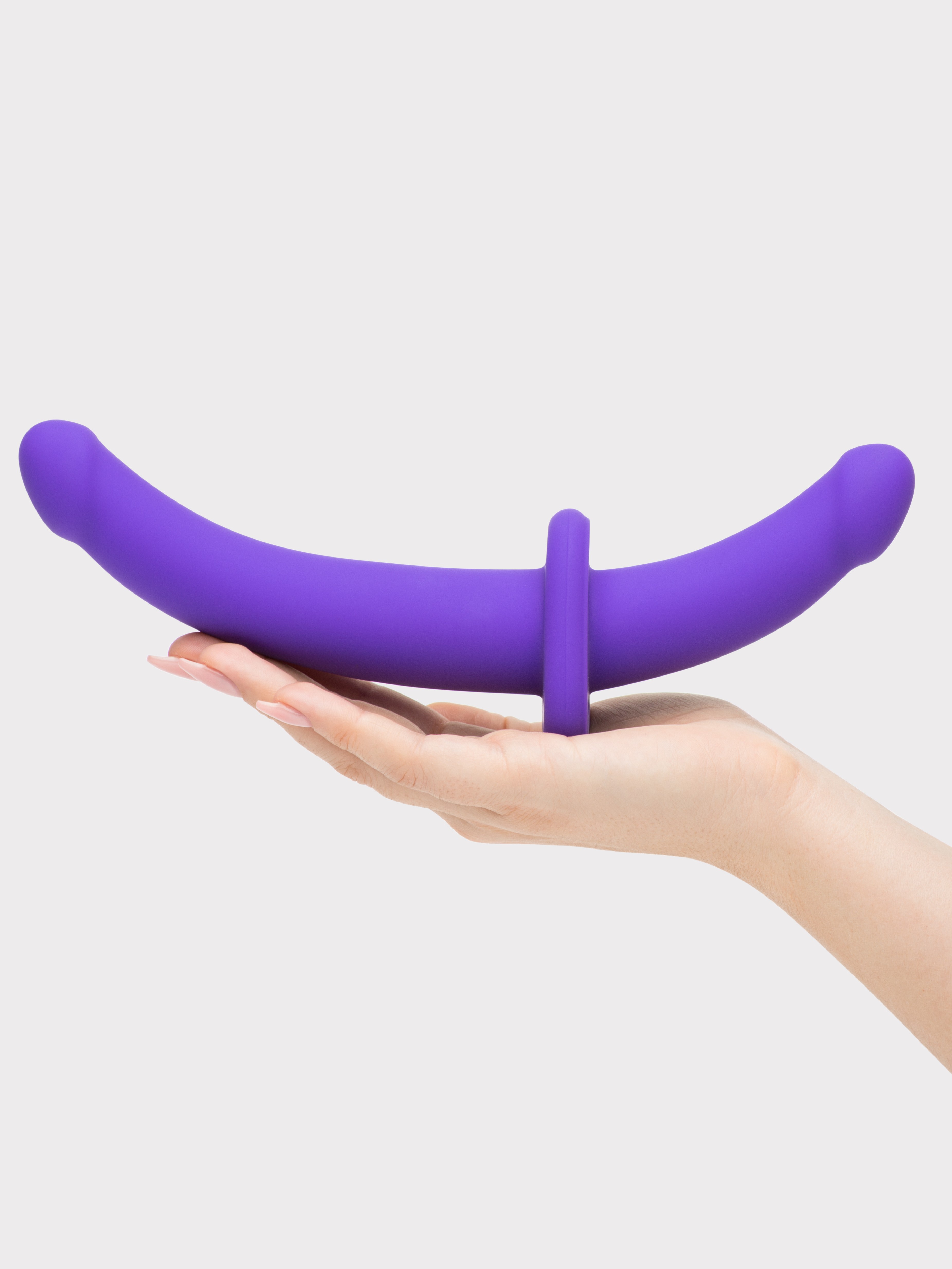 Lovehoney Double Take Double-Ended Strap-On Dildo, Purple, hi-res
