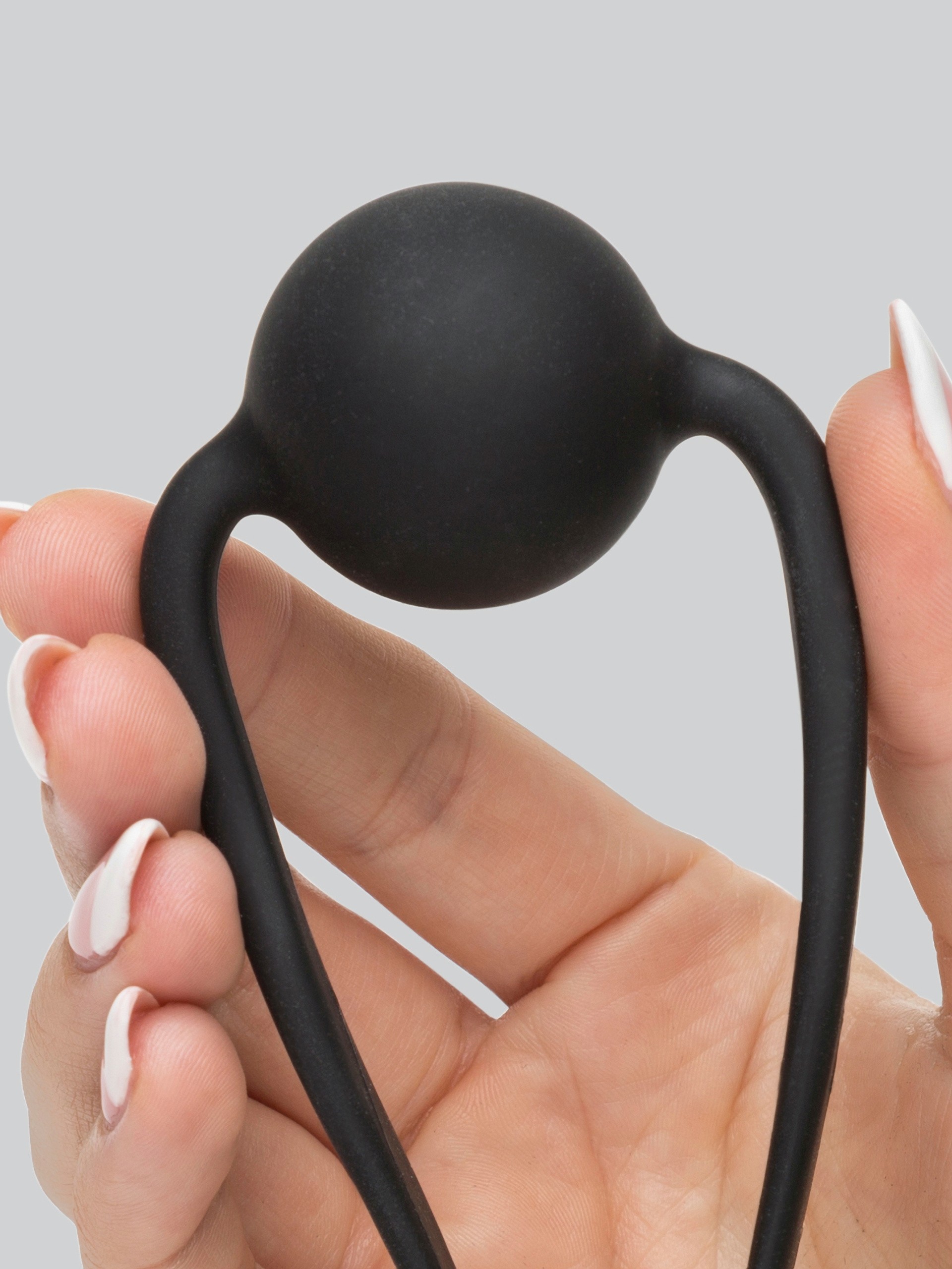 Quickie Gag Super-Strong Silicone Medium Ball Gag, Black, hi-res