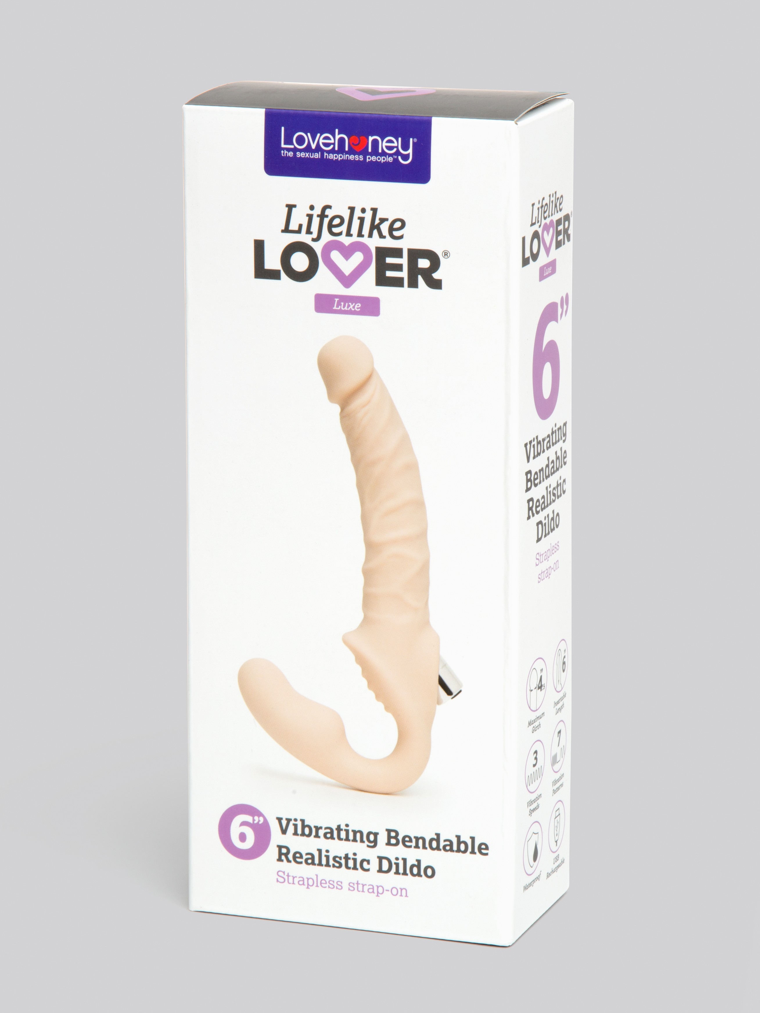 Lifelike Lover Luxe Posable Realistic Vibrating Strapless Strap-On, Flesh Pink, hi-res