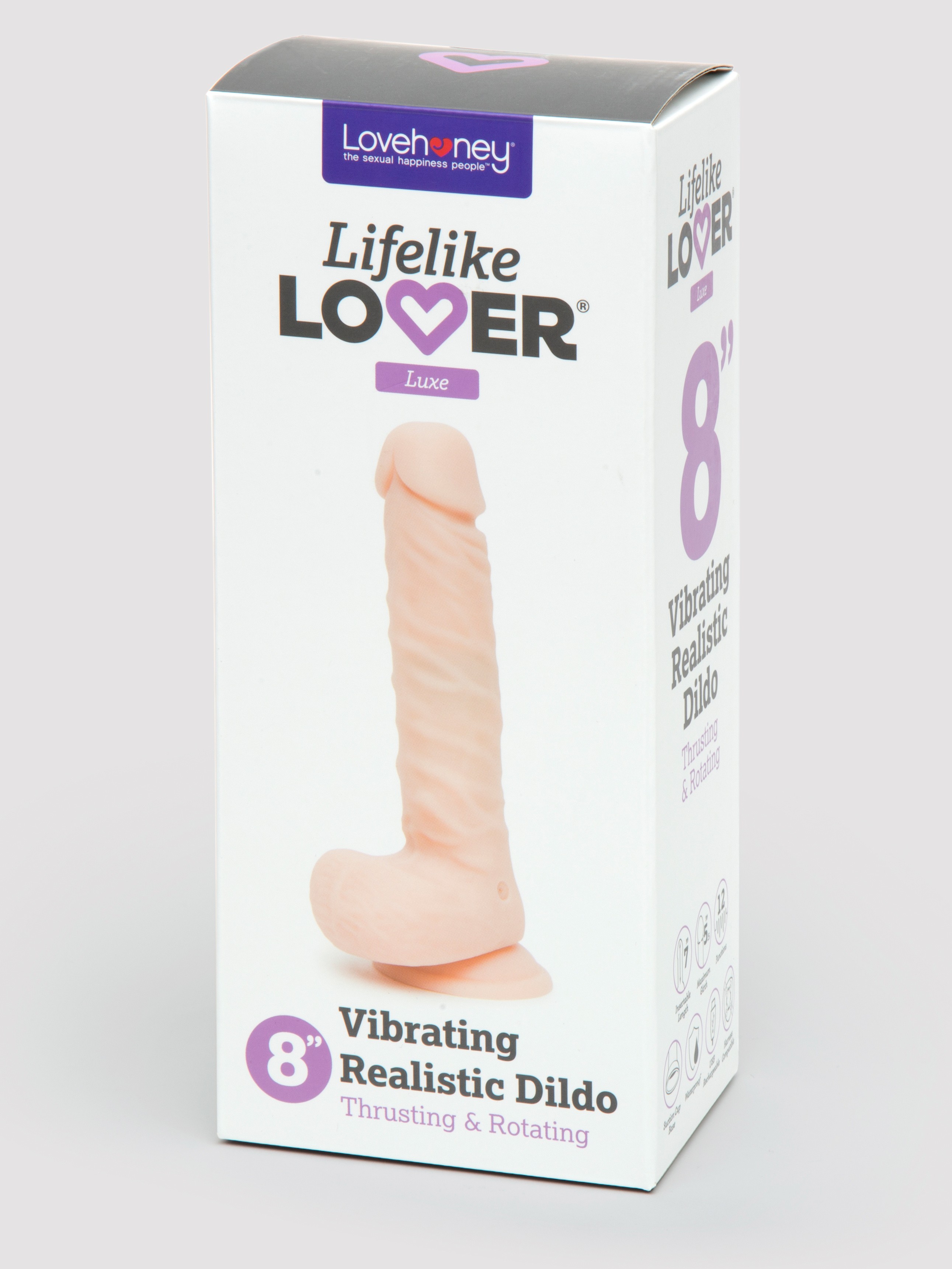 Lifelike Lover Luxe Thrusting and Rotating Dildo 8 Inch, Flesh Pink, hi-res
