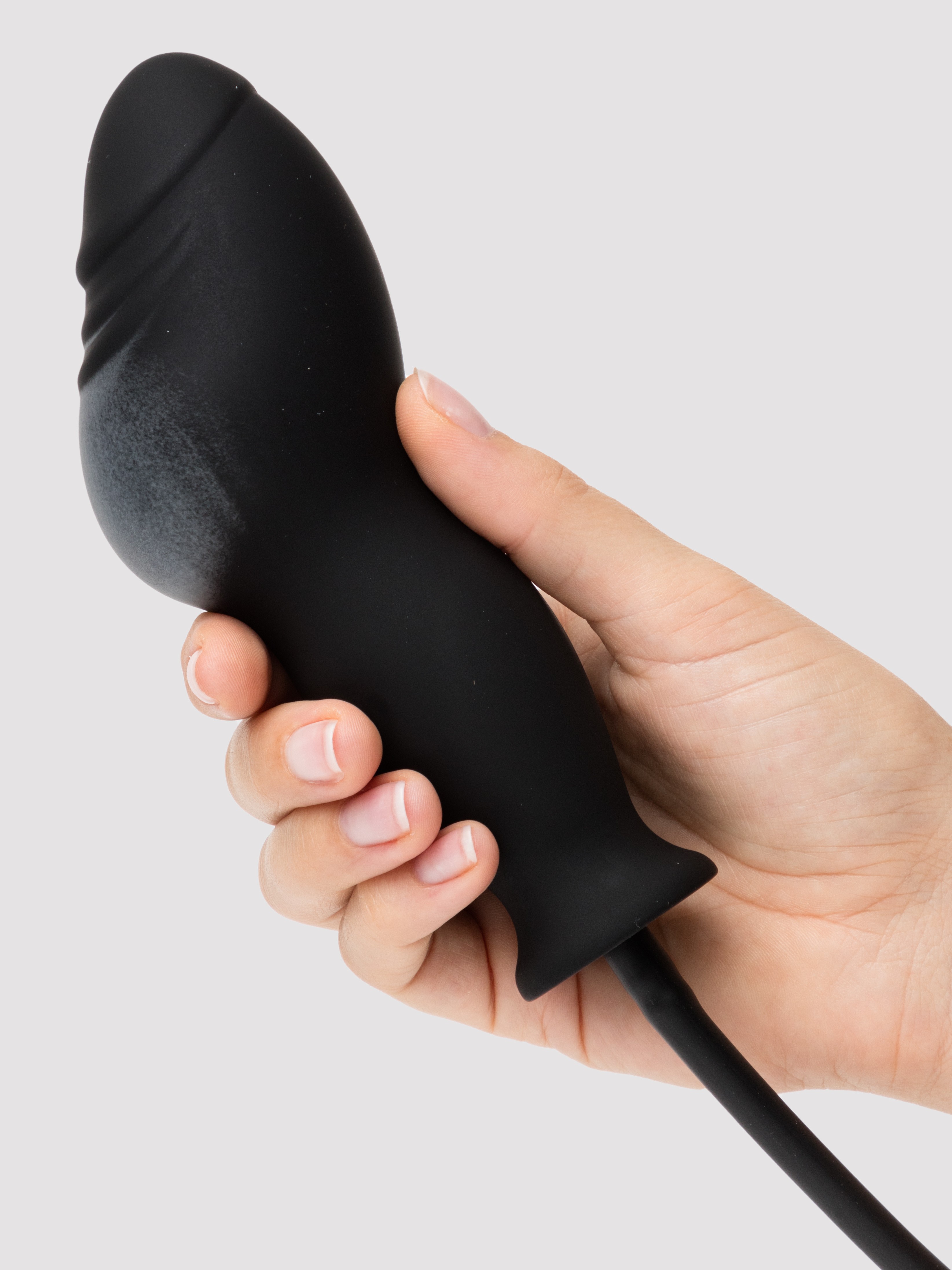 Lovingjoy Silicone Inflatable Dildo 6 Inch, Black, hi-res