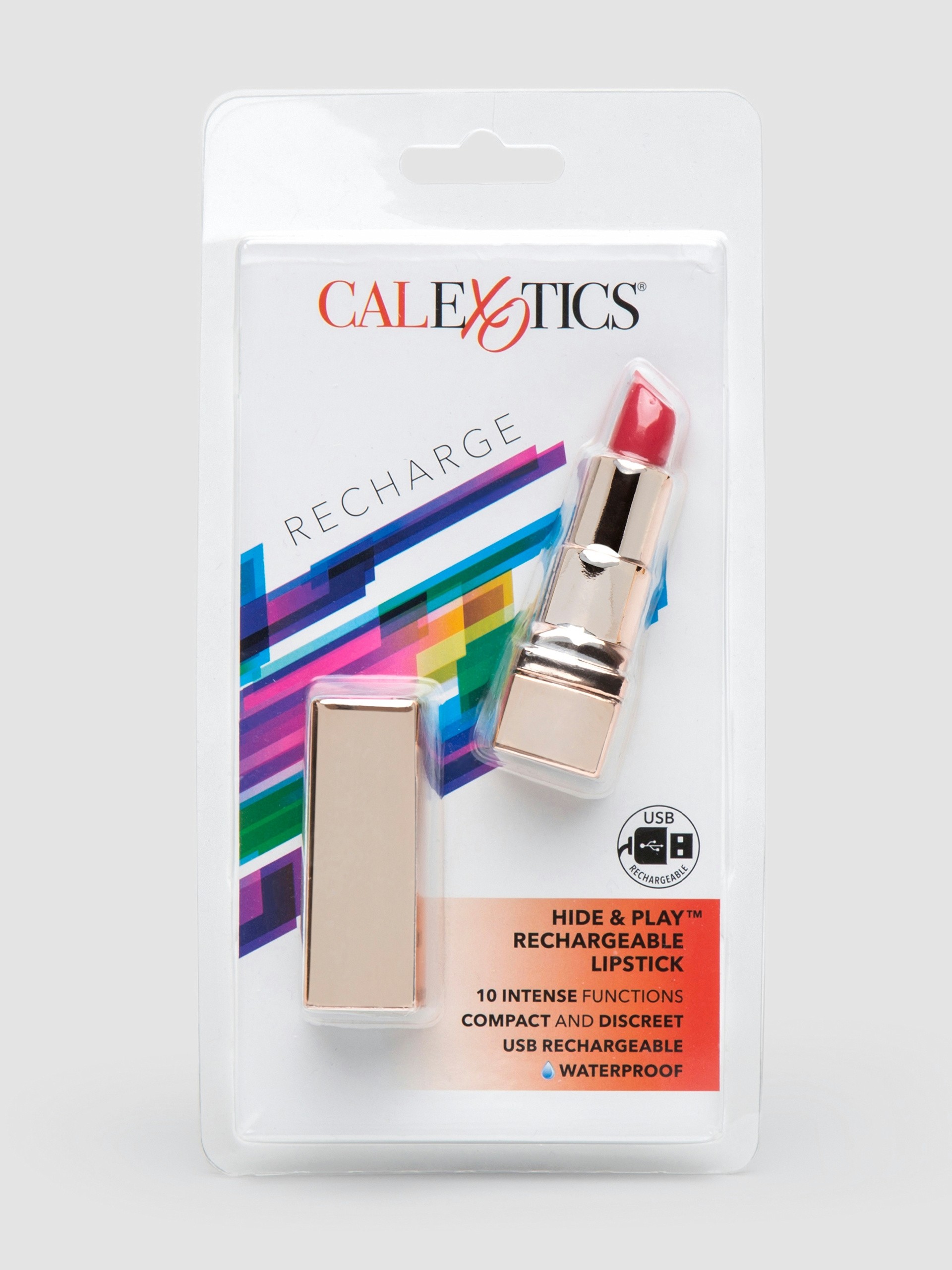 Hide & Play 10 Function Lipstick Vibrator, Red, hi-res