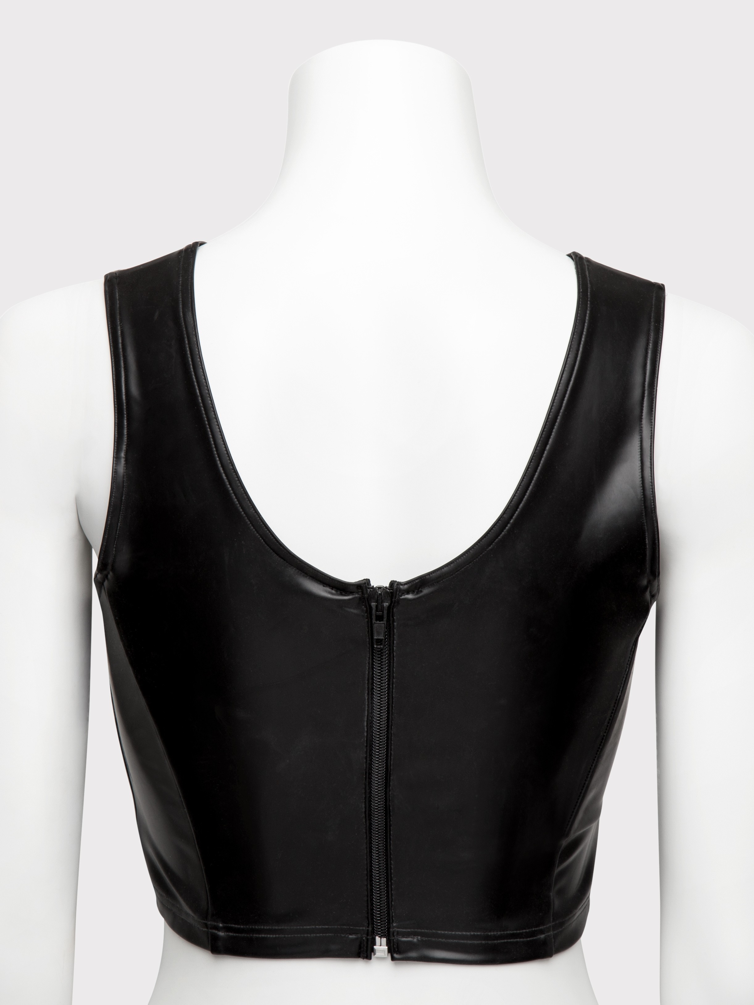 Easy-On Latex Black Cropped Top, Black, hi-res