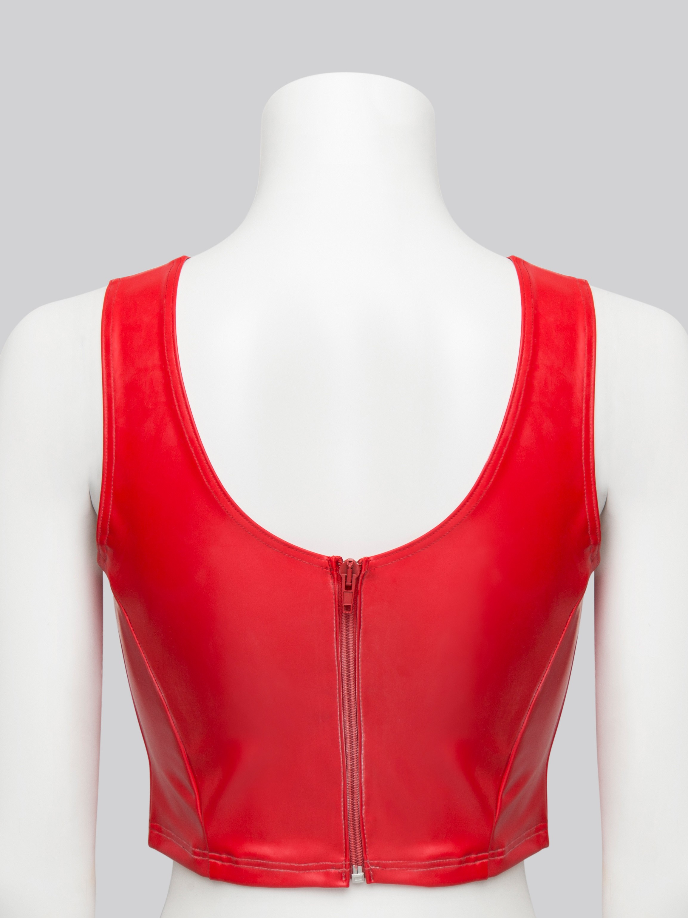 Easy-On Latex Red Cropped Top, Red, hi-res