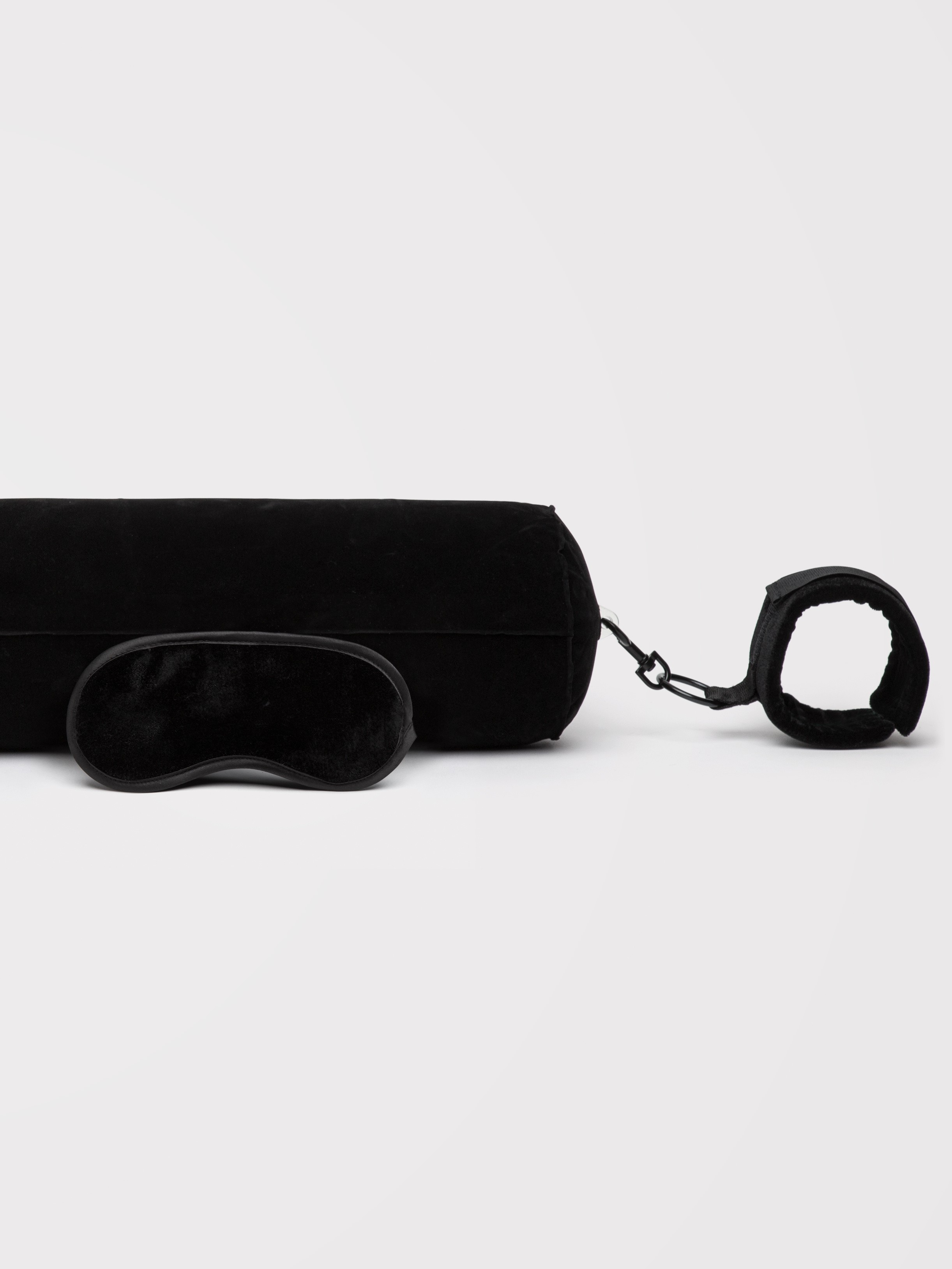 DOMINIX Deluxe Inflatable Spreader Bar, Cuff and Blindfold Set, Black, hi-res