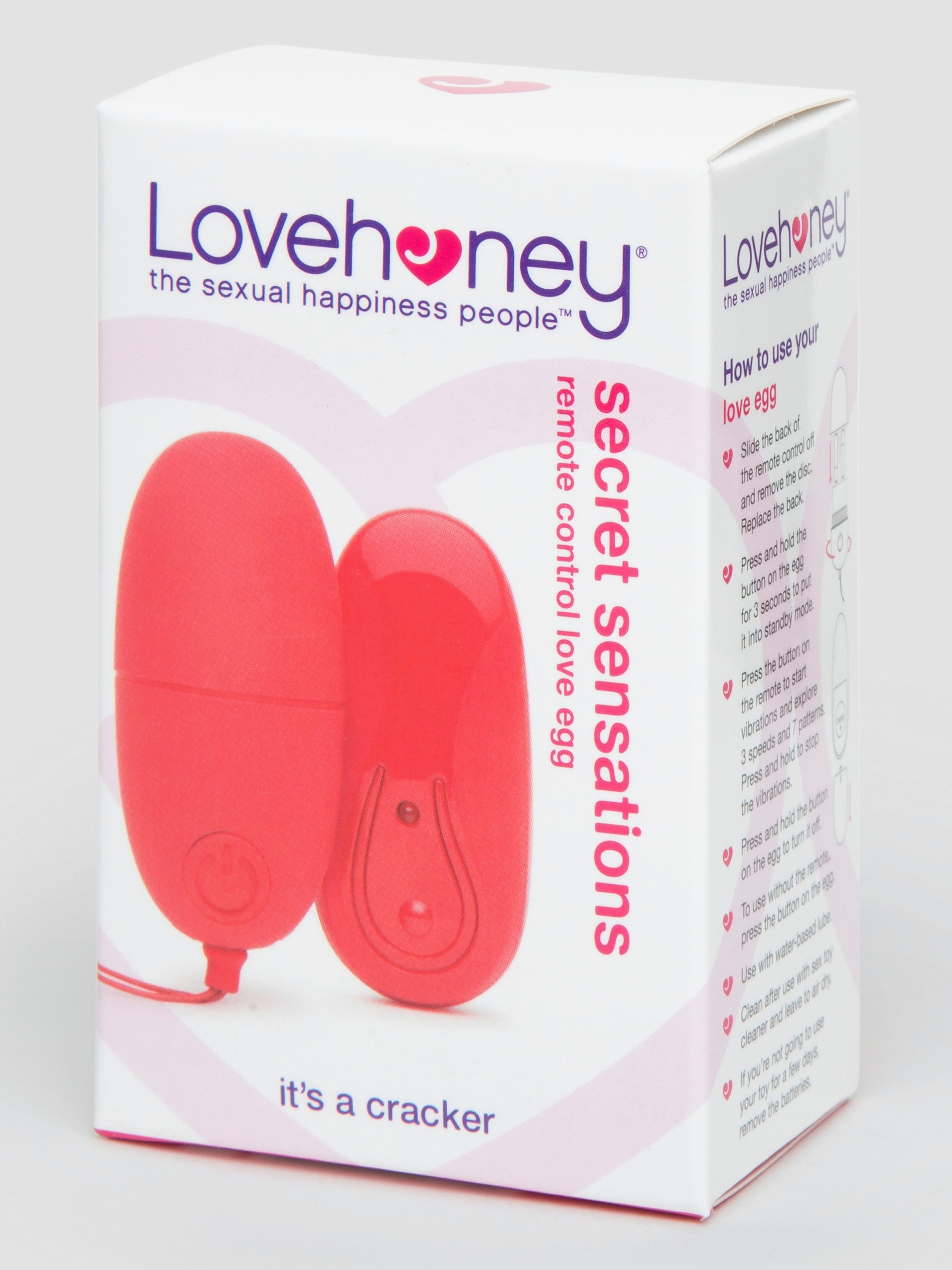 Lovehoney Secret Sensations Remote Control Love Egg, Red, hi-res