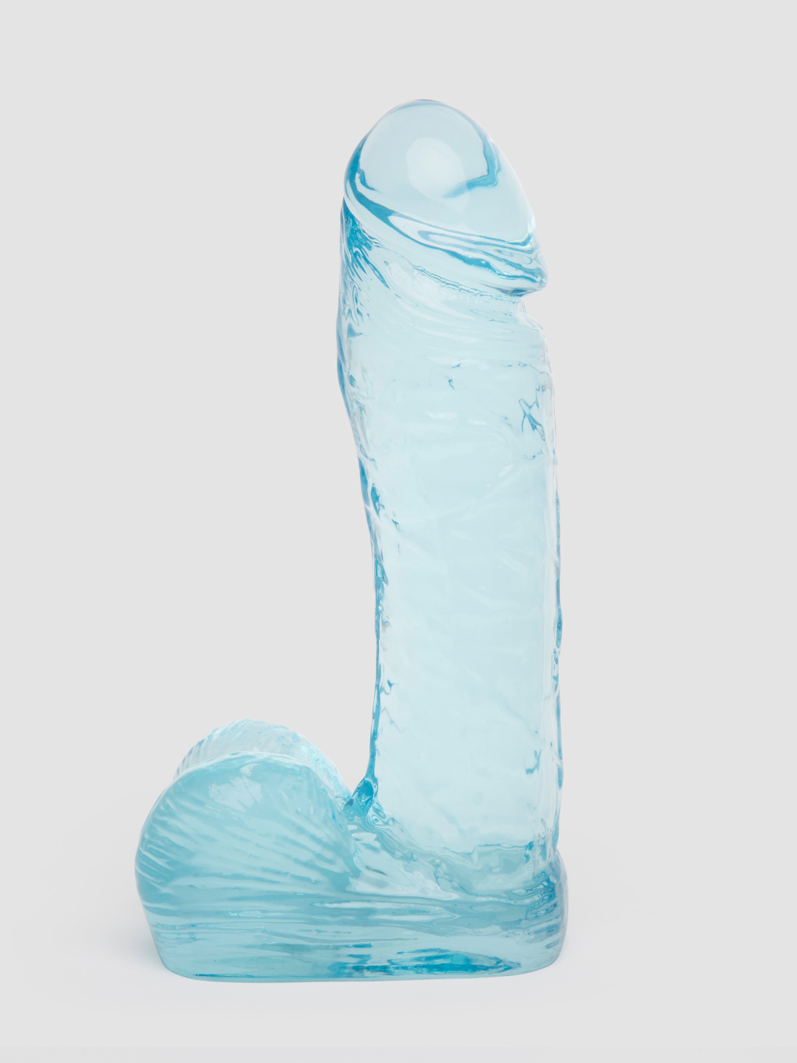 Aqua Quartz Realistic Dildo with Balls 8 Inch, Blue, hi-res