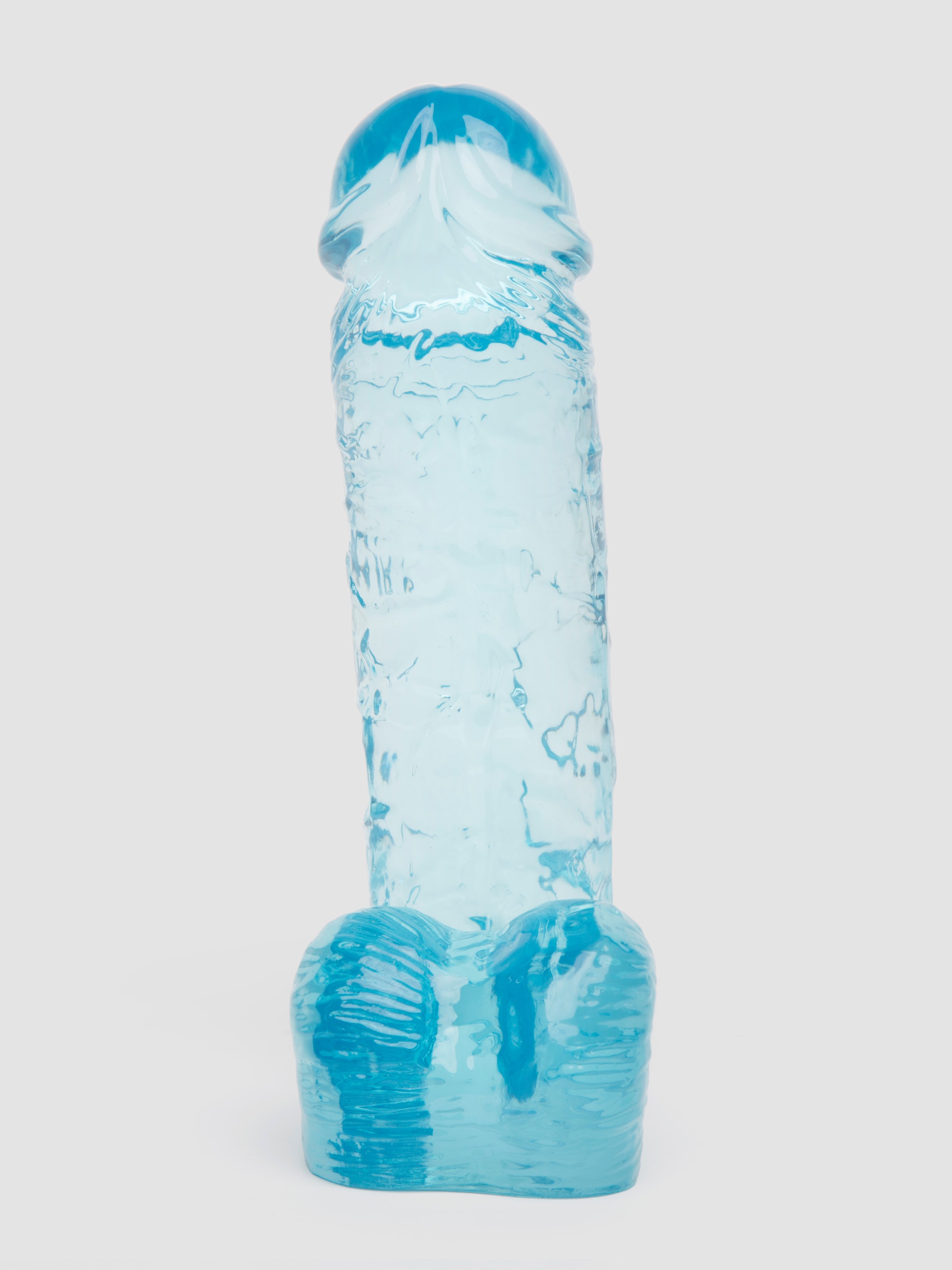 Aqua Quartz Realistic Dildo with Balls 8 Inch, Blue, hi-res