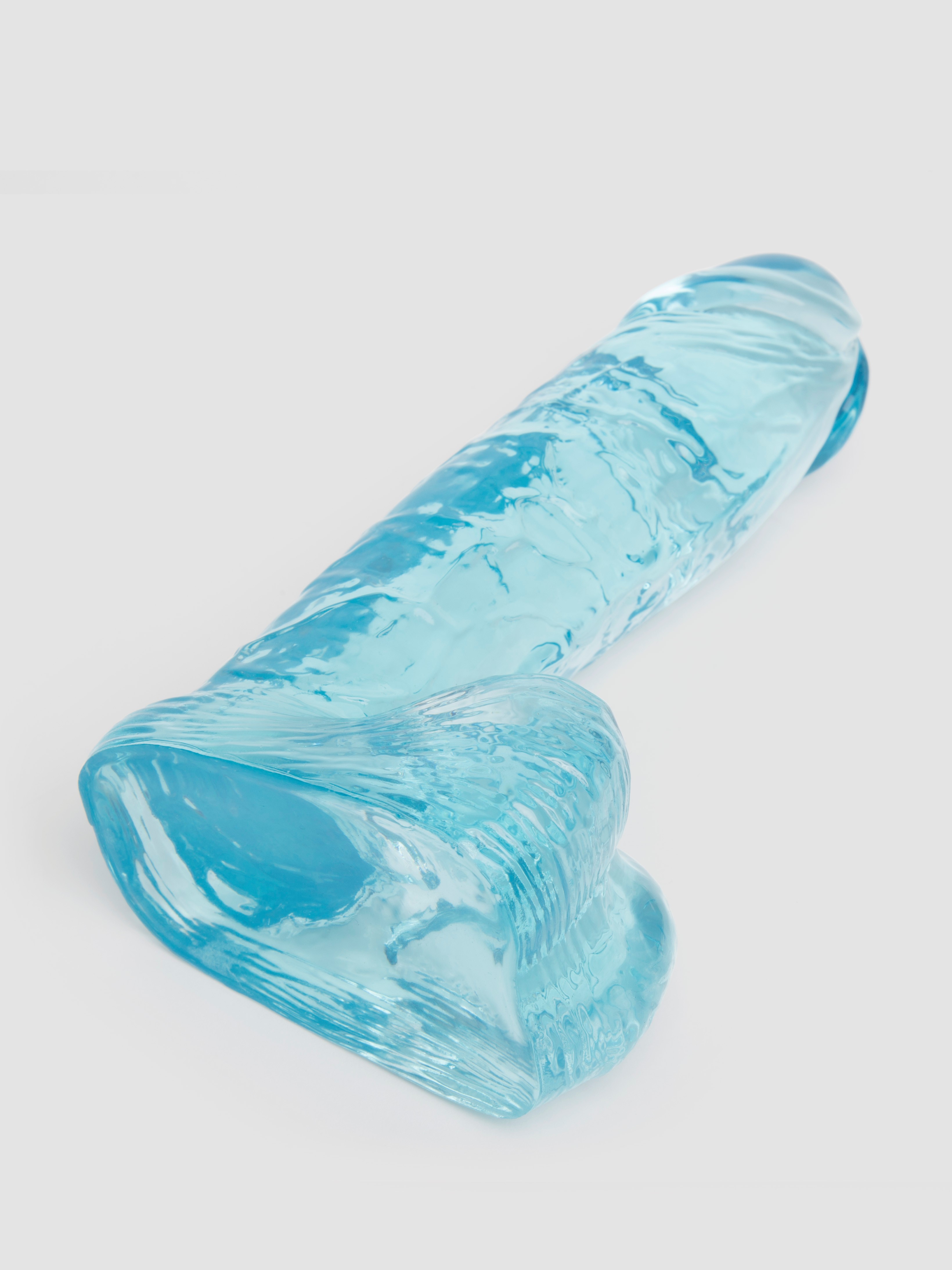 Aqua Quartz Realistic Dildo with Balls 8 Inch, Blue, hi-res