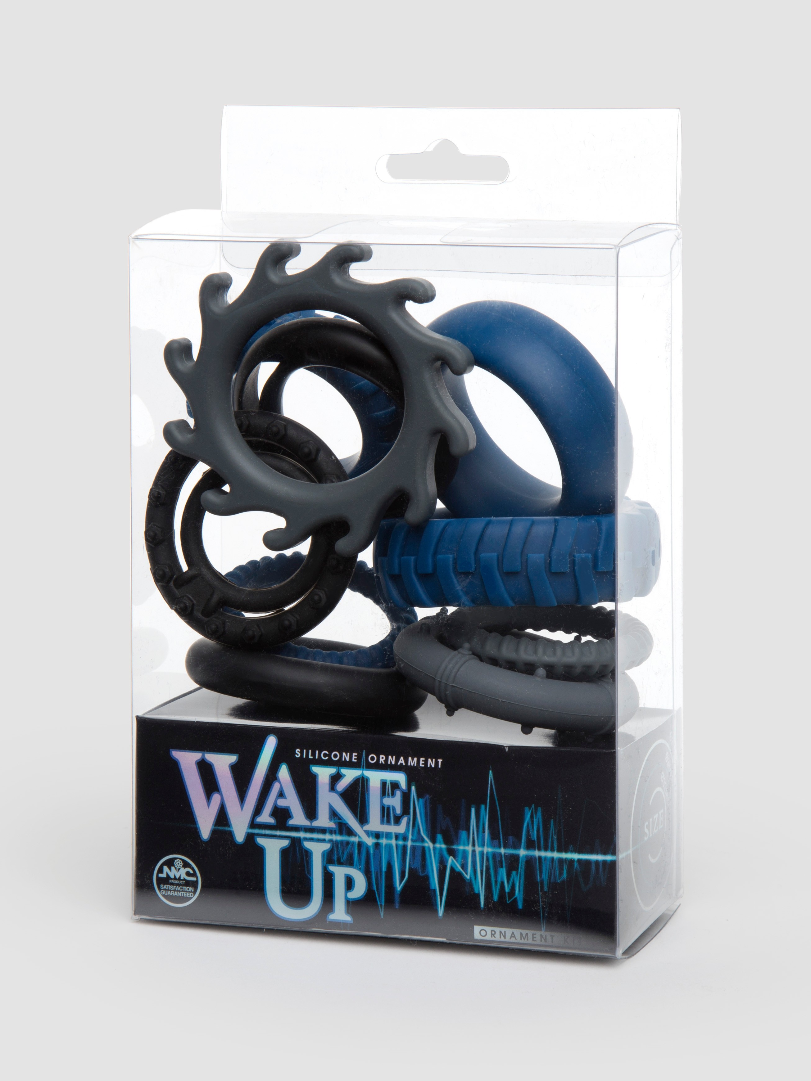 Stretchy Silicone Cock Ring Set (10 Pack), Black, hi-res