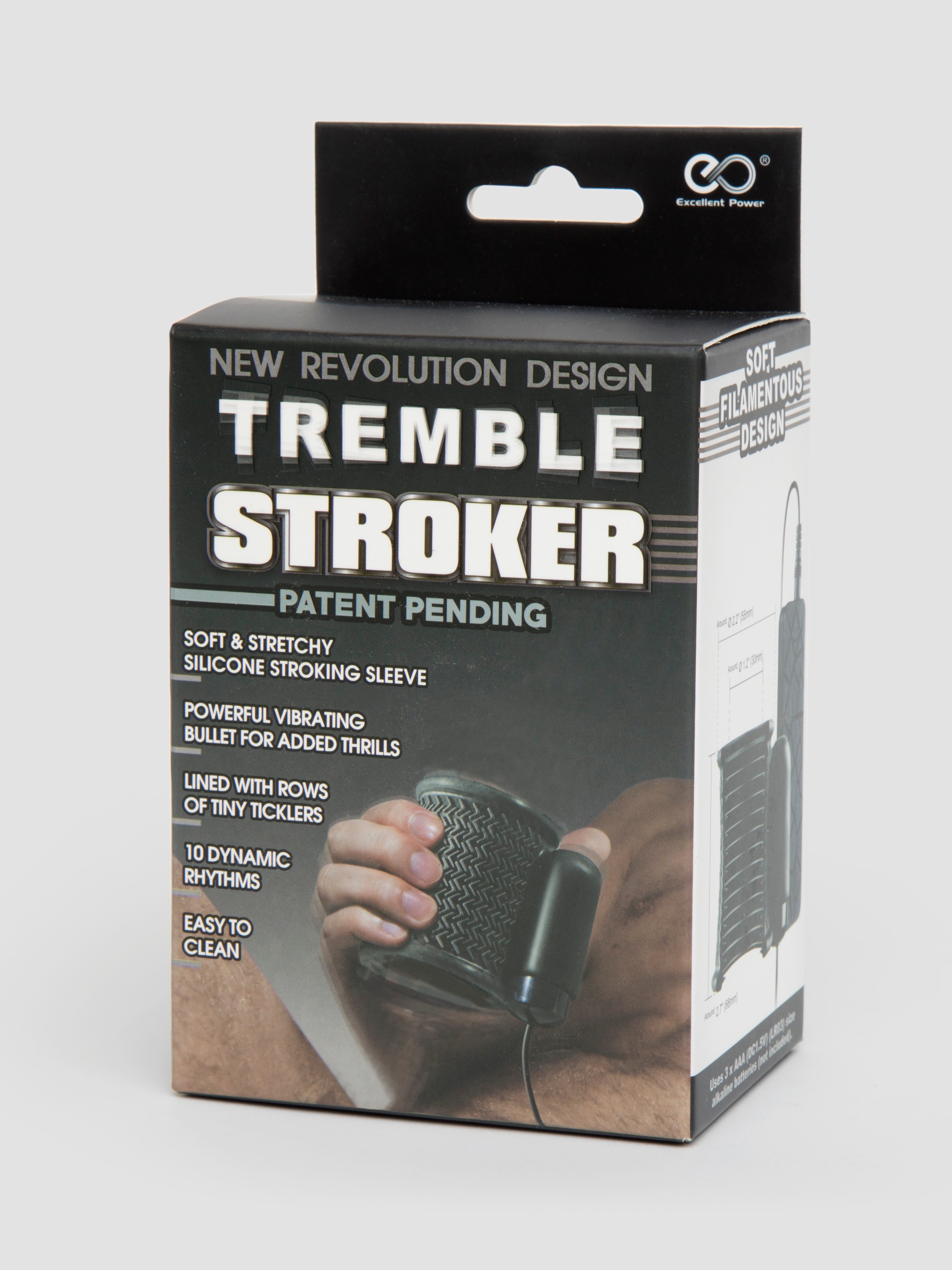 Tremble Wired Vibrating Male Masturbator, Black, hi-res