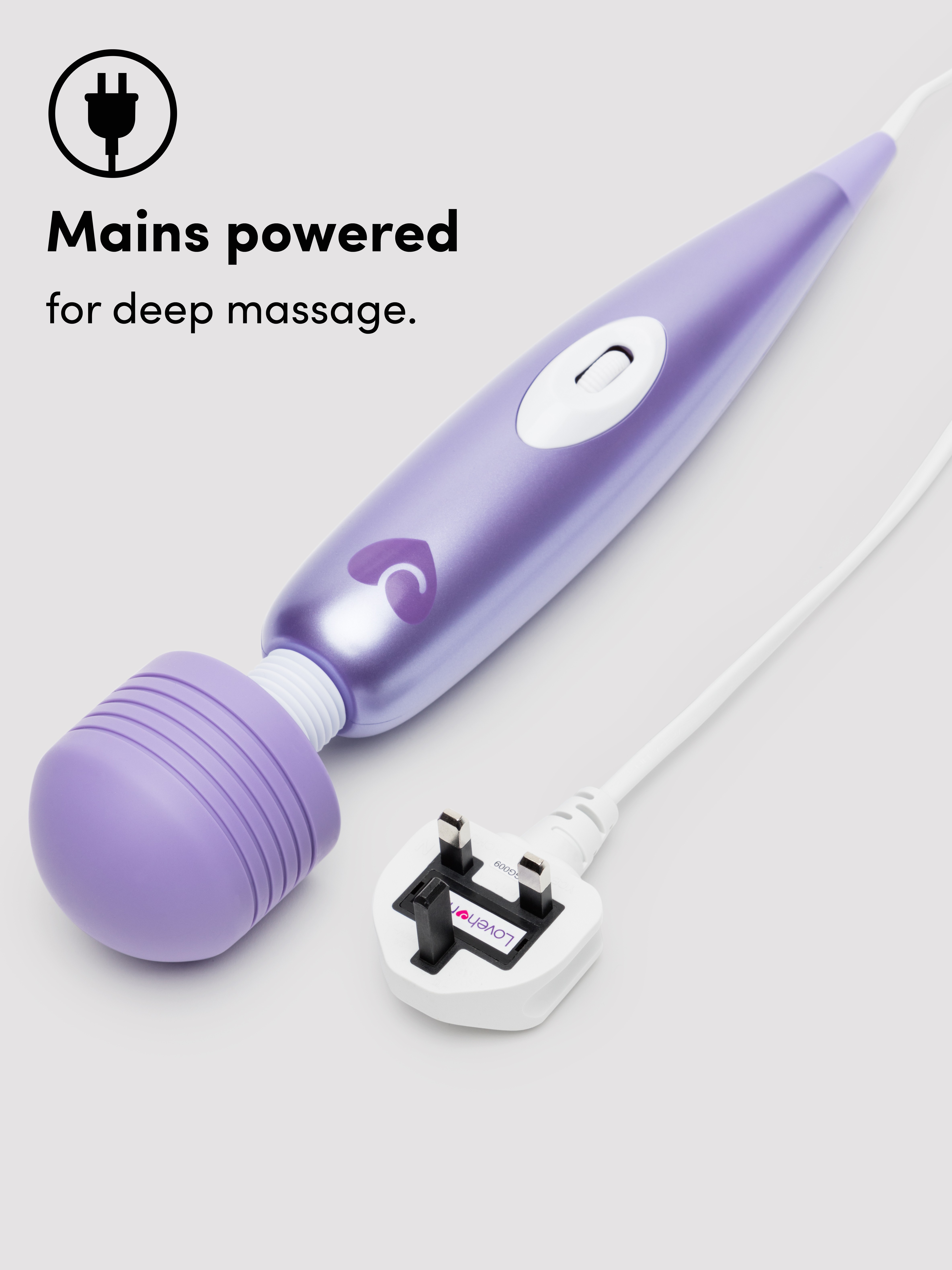 Lovehoney Extra Powerful Multispeed Mains Powered Magic Wand Vibrator, Purple, hi-res