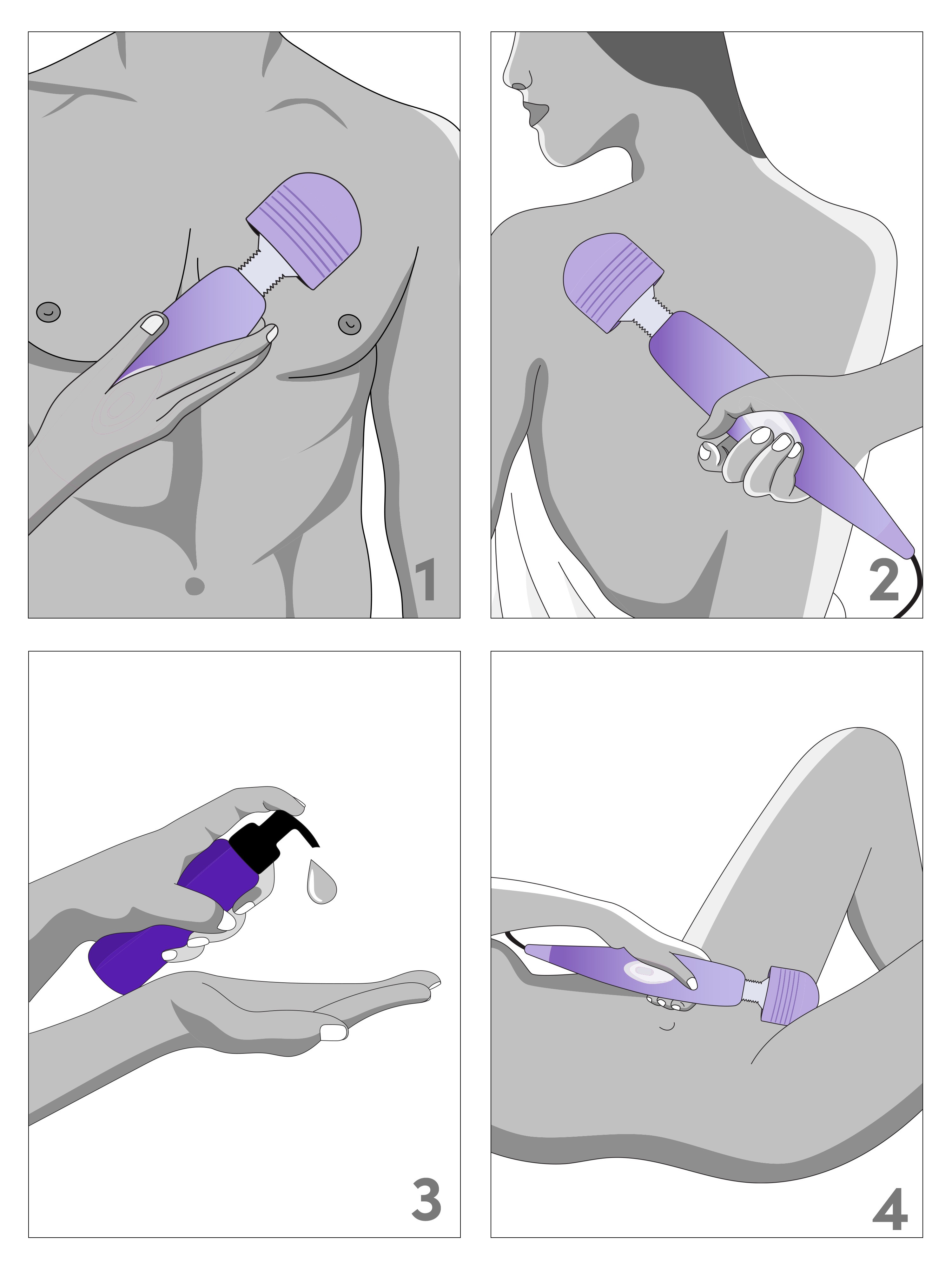 Lovehoney Extra Powerful Multispeed Mains Powered Magic Wand Vibrator, Purple, hi-res