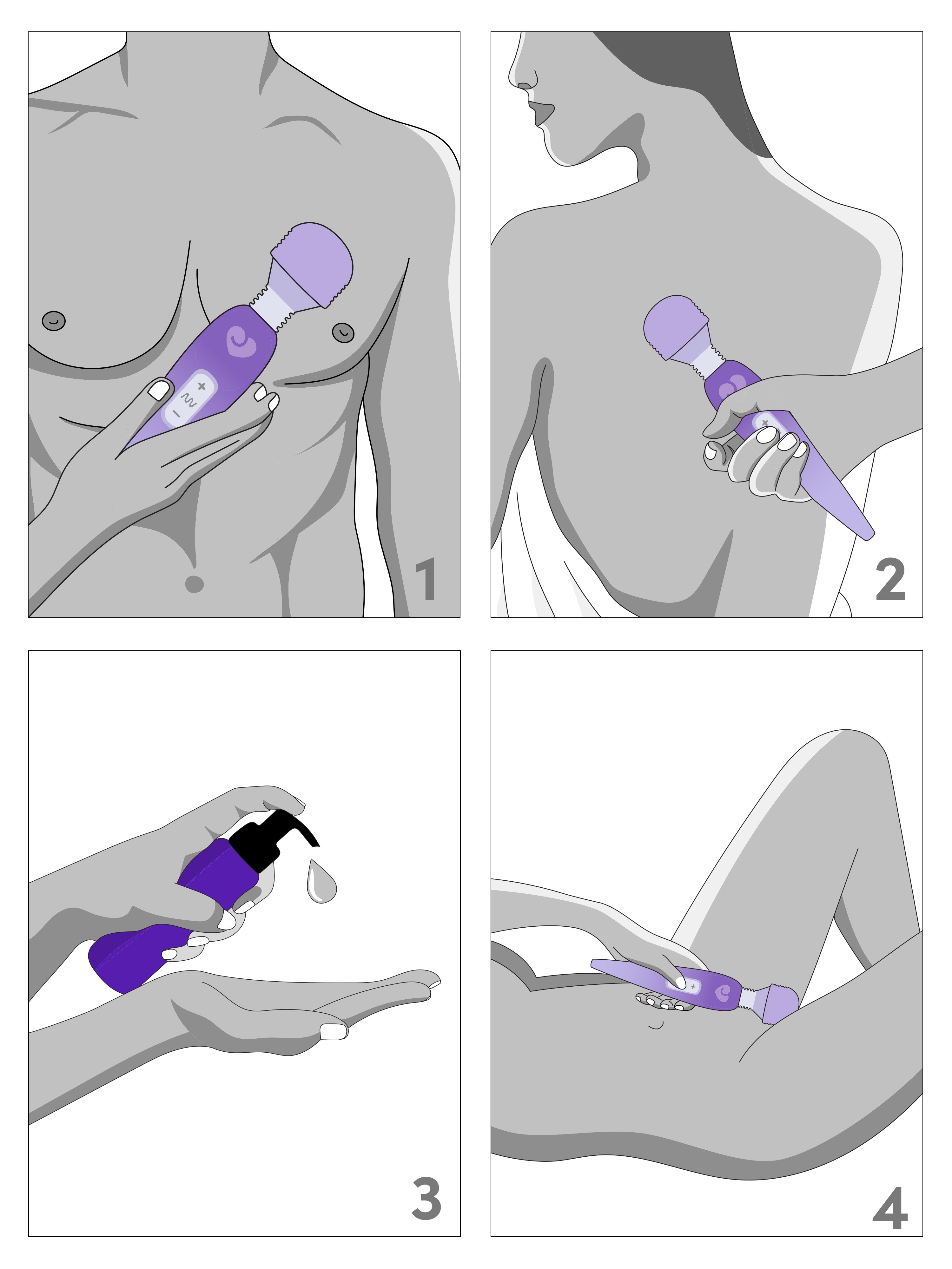 Lovehoney Deluxe Rechargeable Mini Massage Wand Vibrator, Purple, hi-res