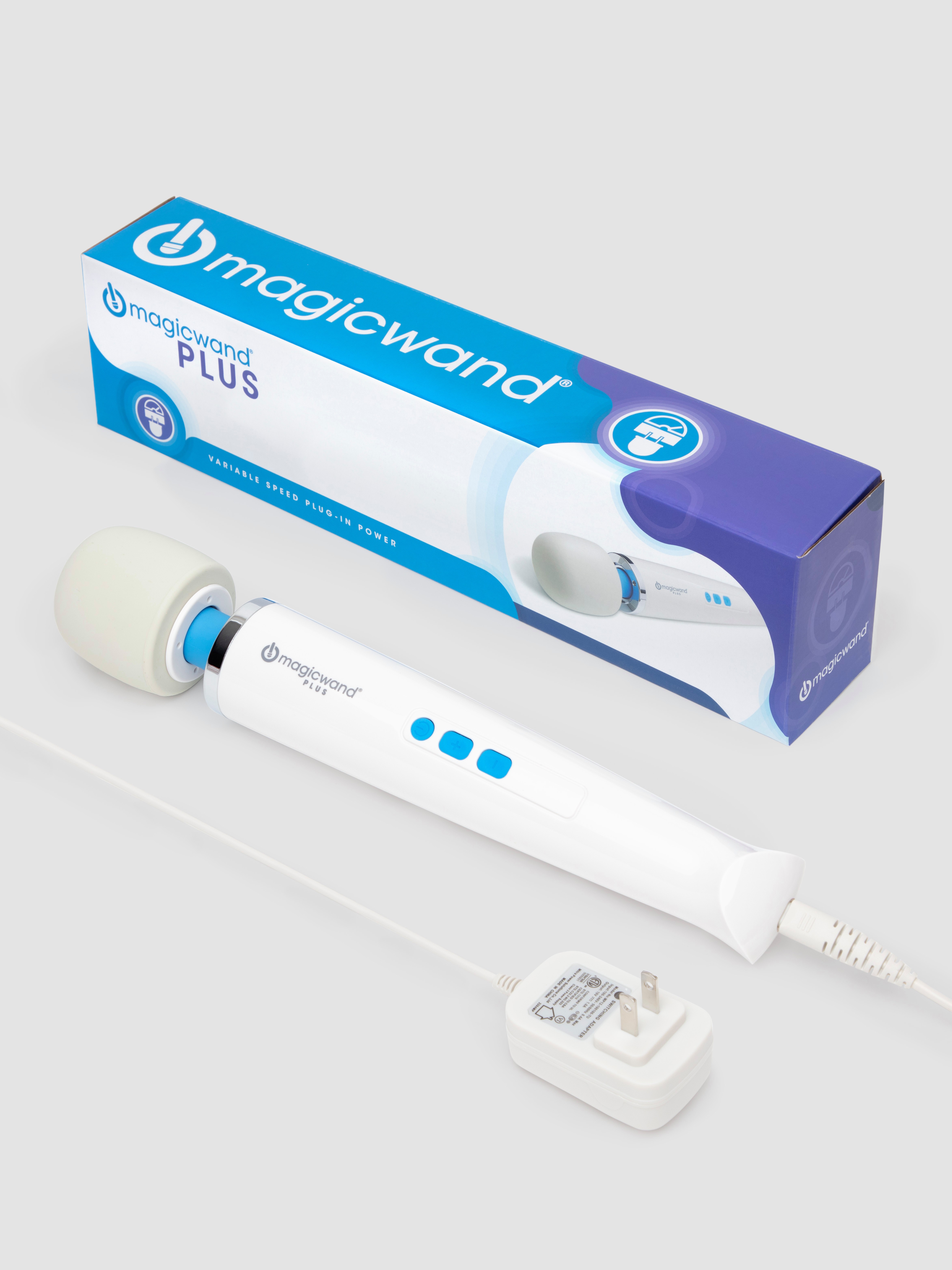 Magic Wand Plus Extra Powerful Plug-In Vibrator, White, hi-res