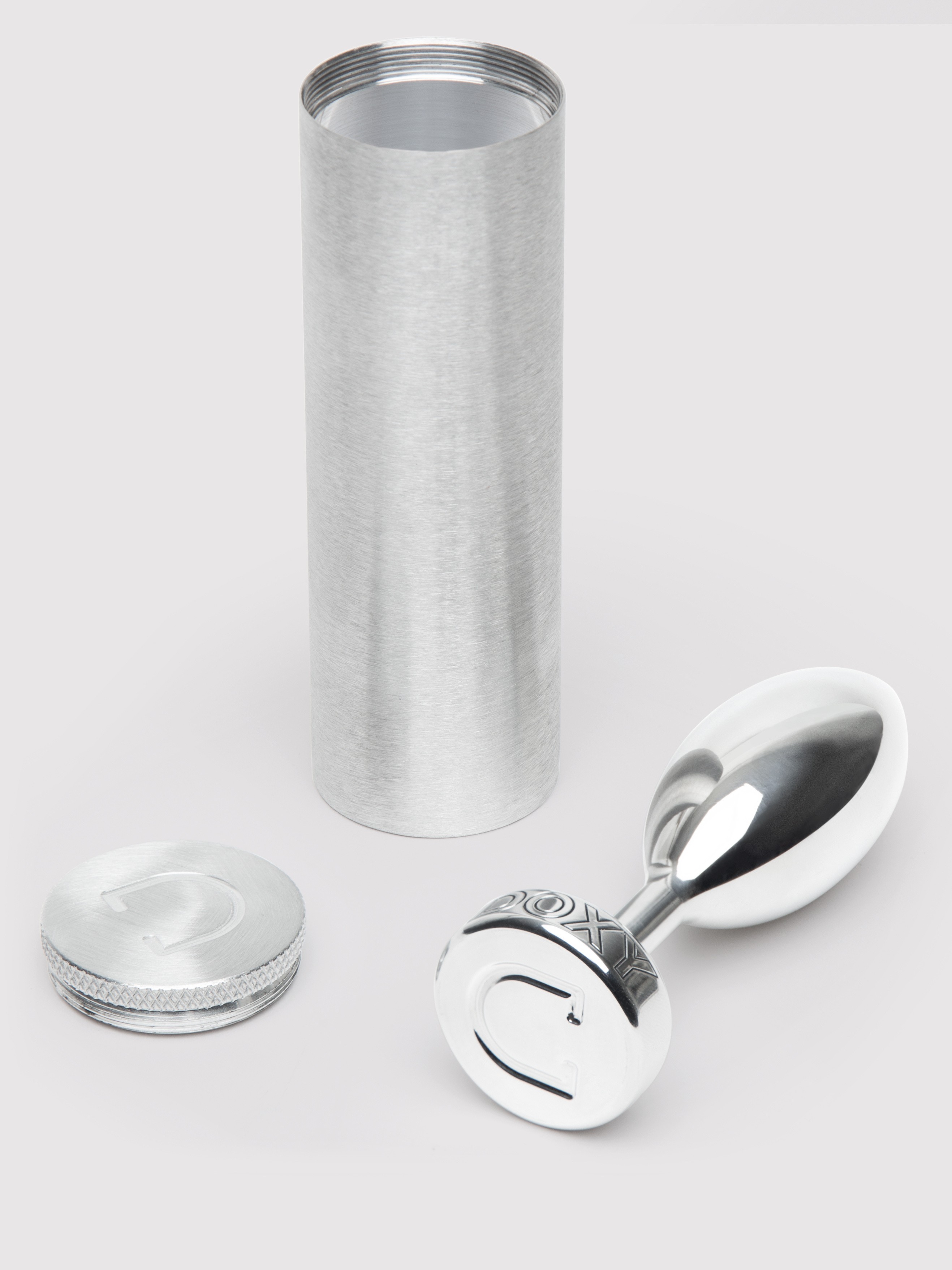 DOXY Smooth Aluminium Butt Plug 4 Inch, Silver, hi-res