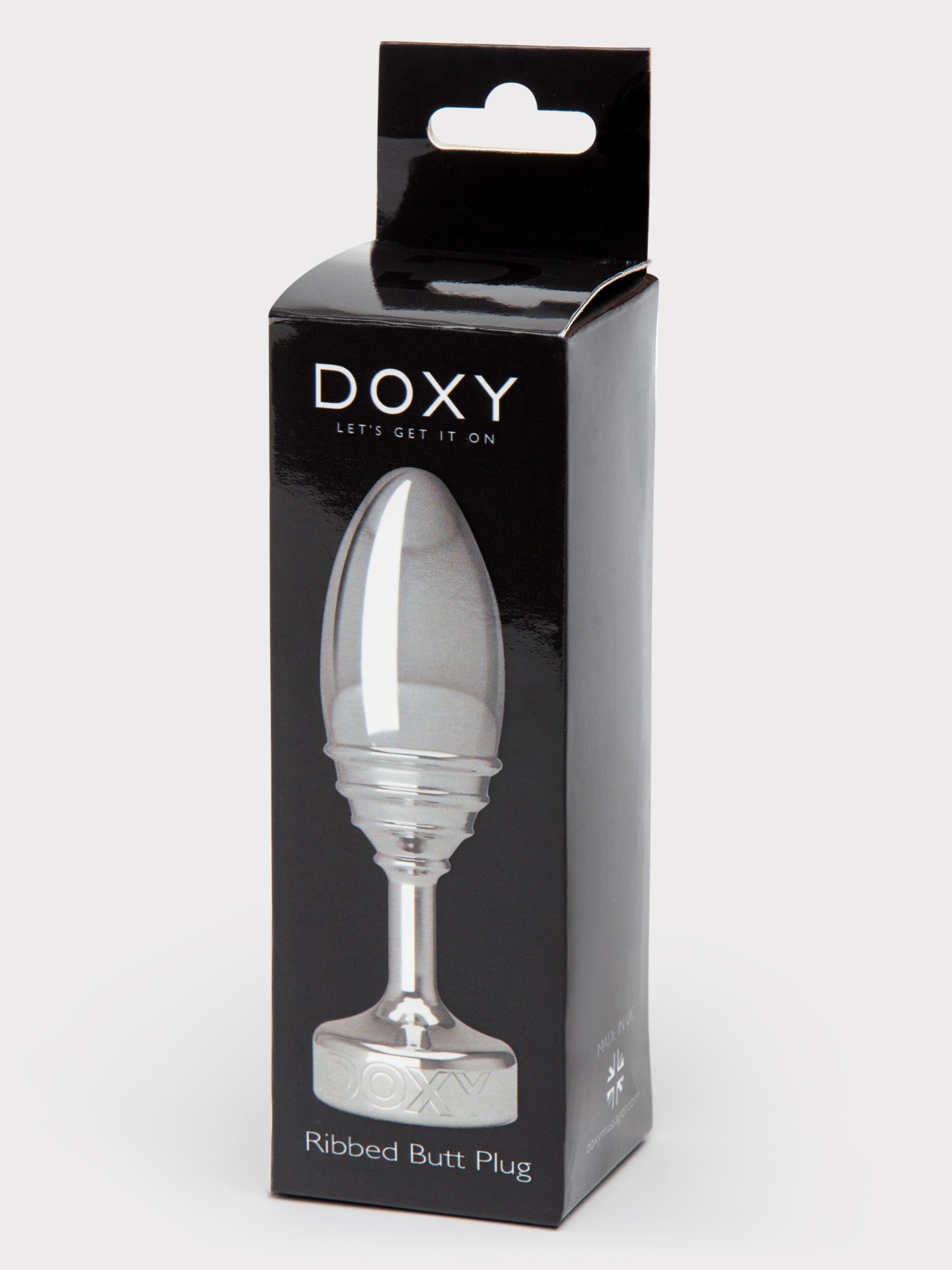 DOXY Ribbed Aluminium Butt Plug 4 Inch, Silver, hi-res