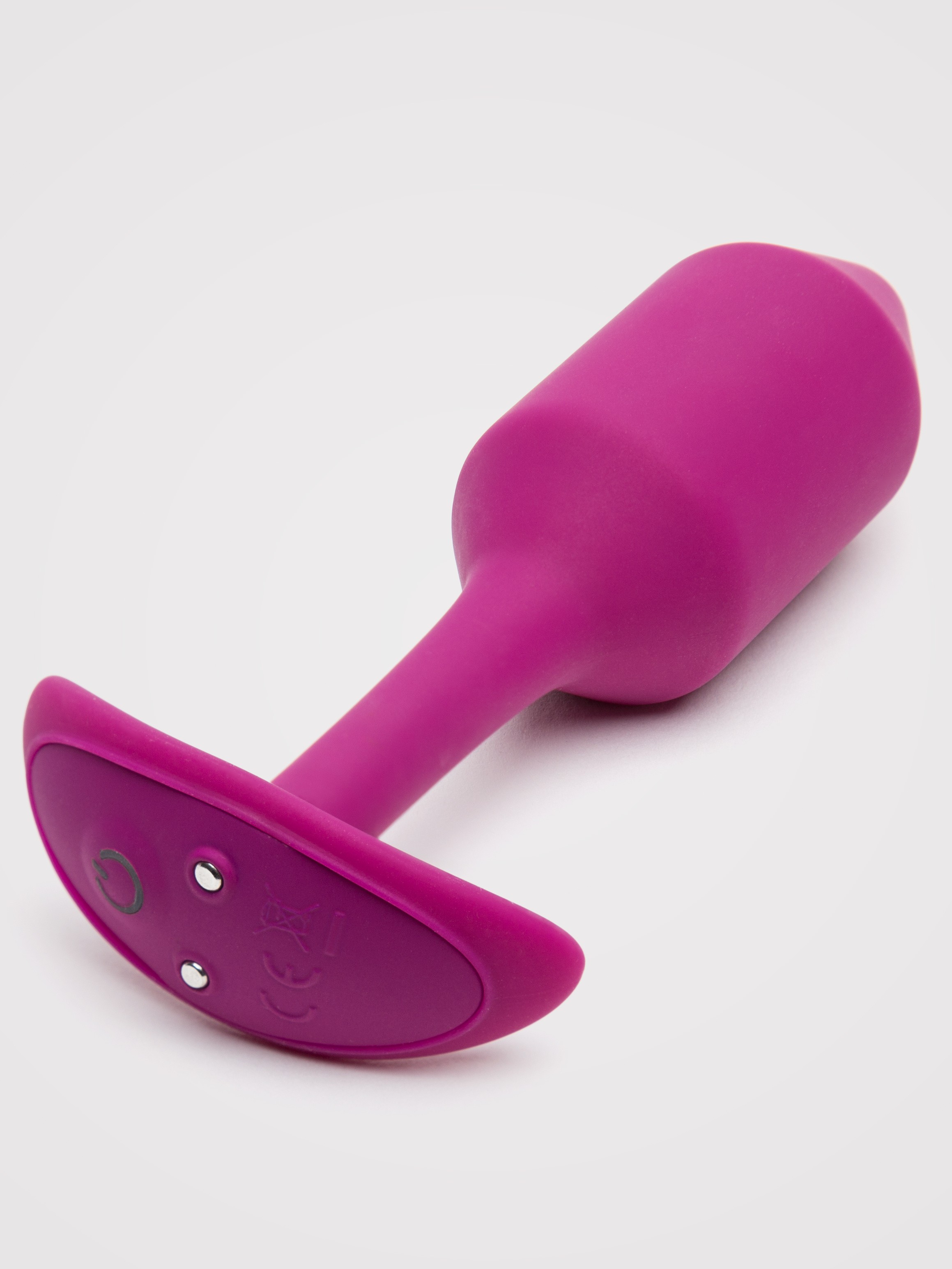 b-Vibe Vibrating Snug Plug Medium Weighted Silicone Butt Plug 3 Inch, Purple, hi-res