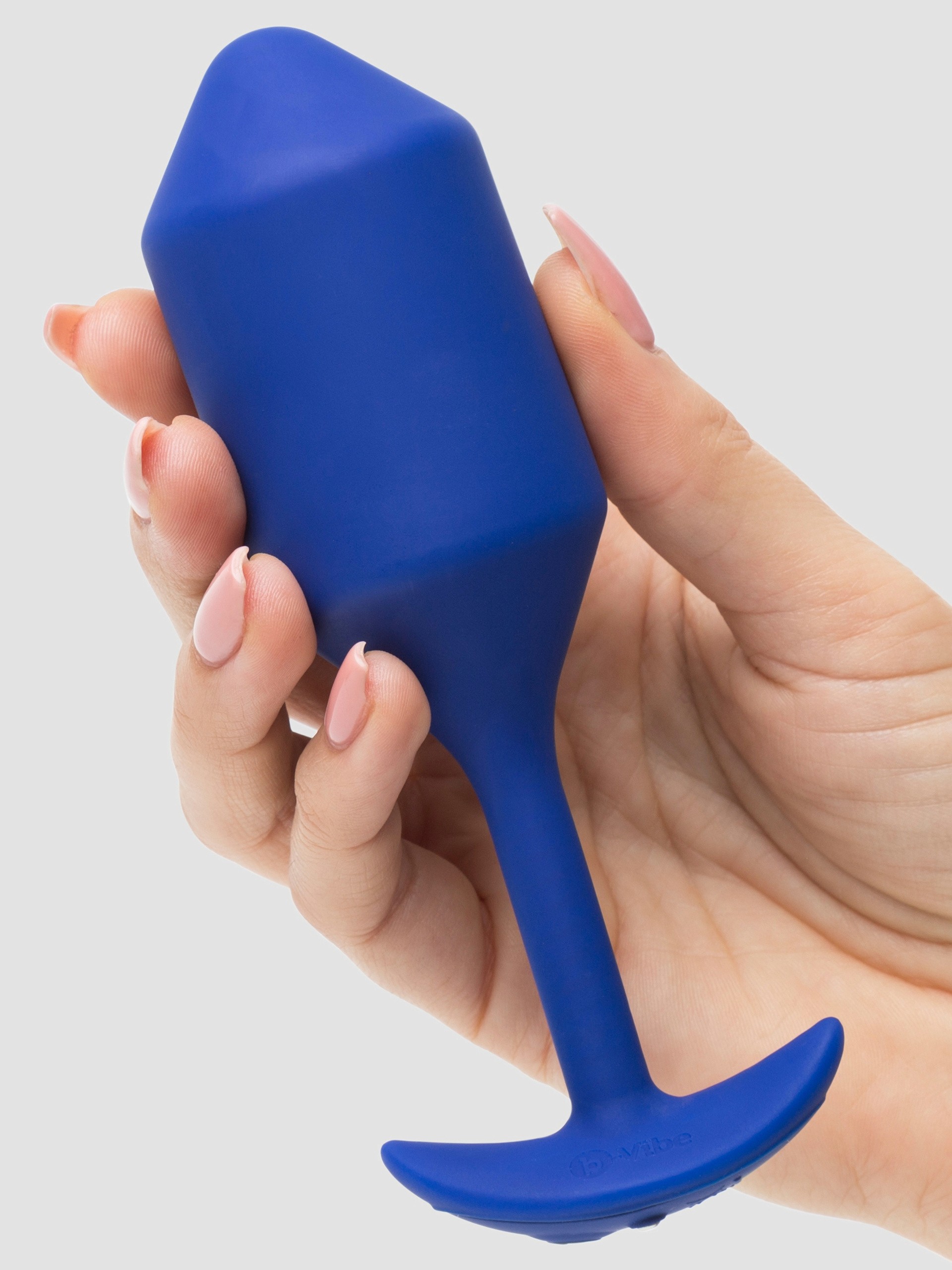 b-Vibe Vibrating Snug Plug XL Weighted Silicone Butt Plug 4 Inch, Blue, hi-res