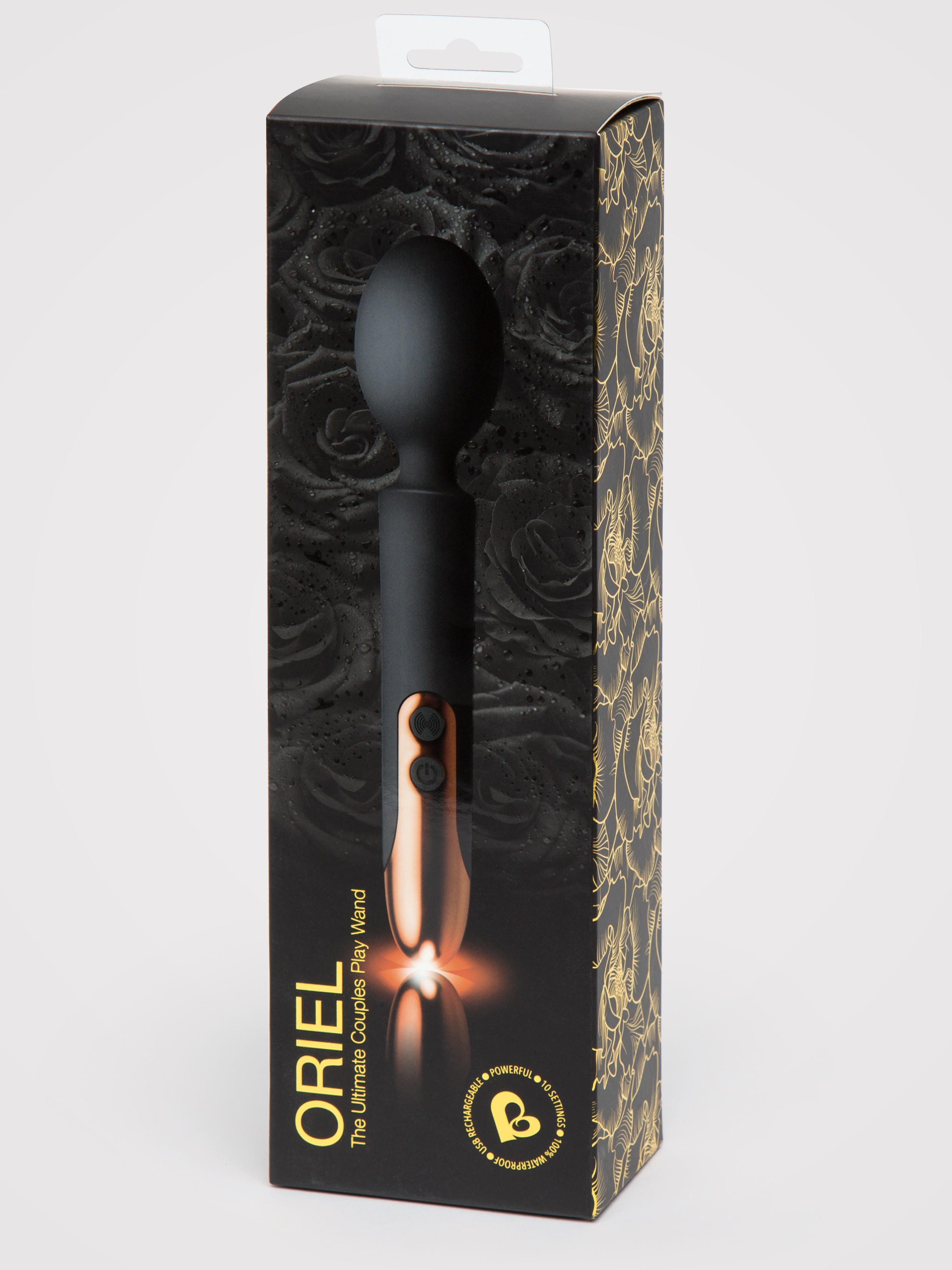 Rocks Off Oriel 10 Function Rechargeable Wand Vibrator, Black, hi-res