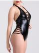 Lovehoney Fierce Leather-Look Lace-Up Body 	, Black, hi-res