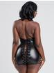 Lovehoney Fierce Leather-Look Lace-Up Dress, Black, hi-res