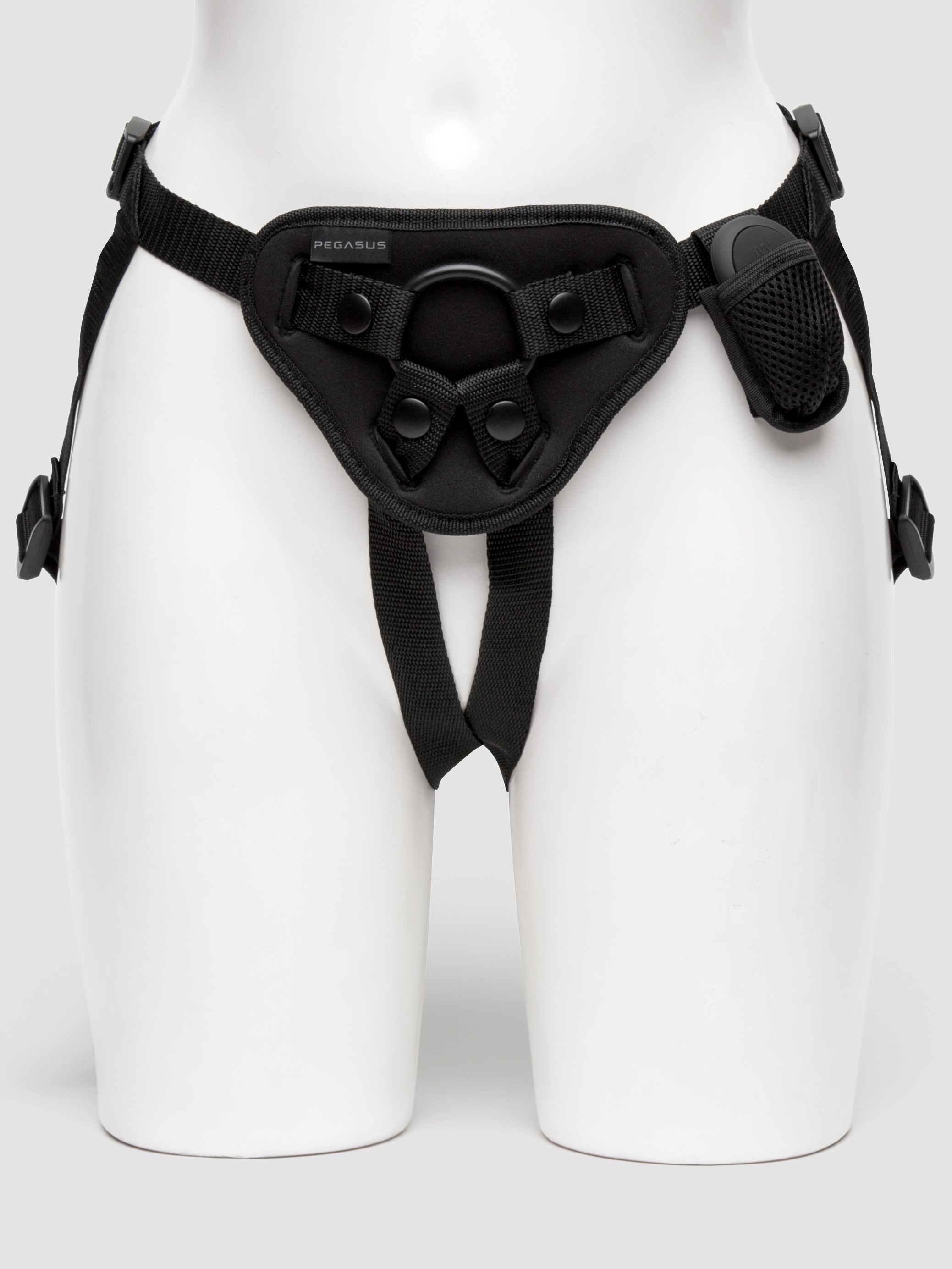 Pegasus Remote Control Rippled Strap-On Harness Kit, Pink, hi-res