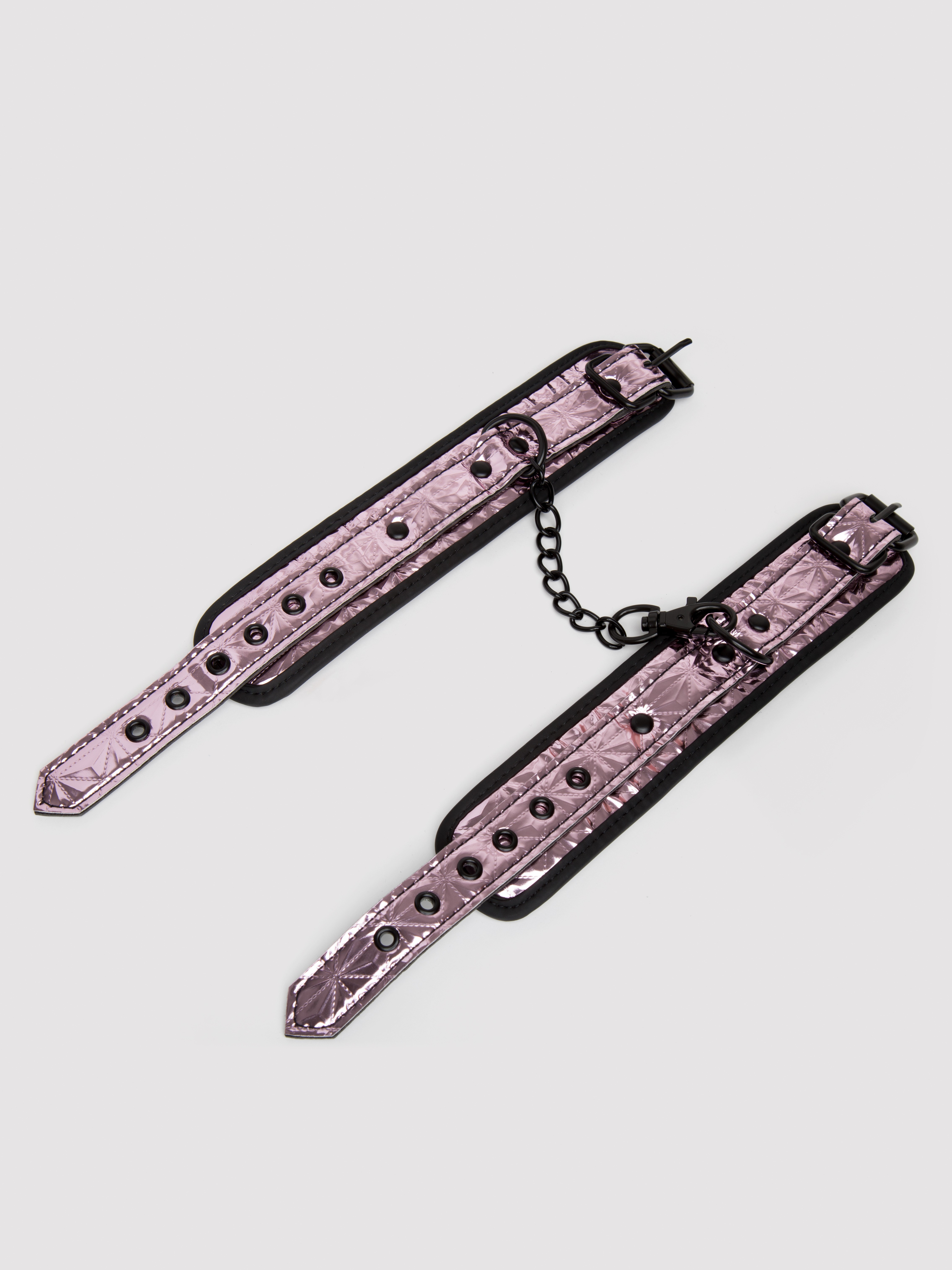 Bondage Boutique Metallic Pink Handcuffs, Pink, hi-res