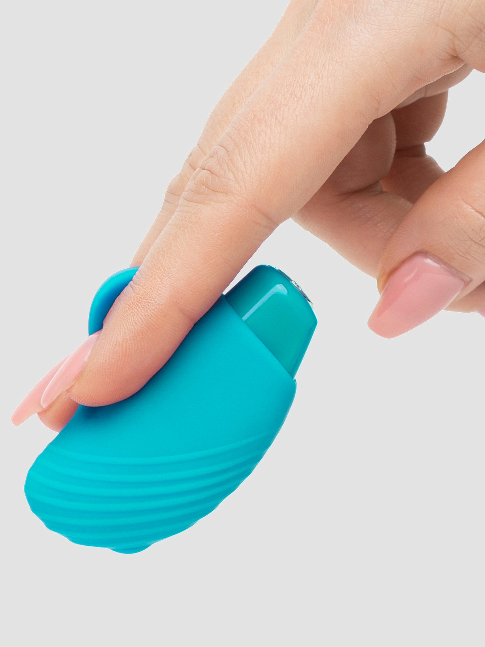 KEY by Jopen 5 Function Silicone Finger Vibrator, Blue, hi-res
