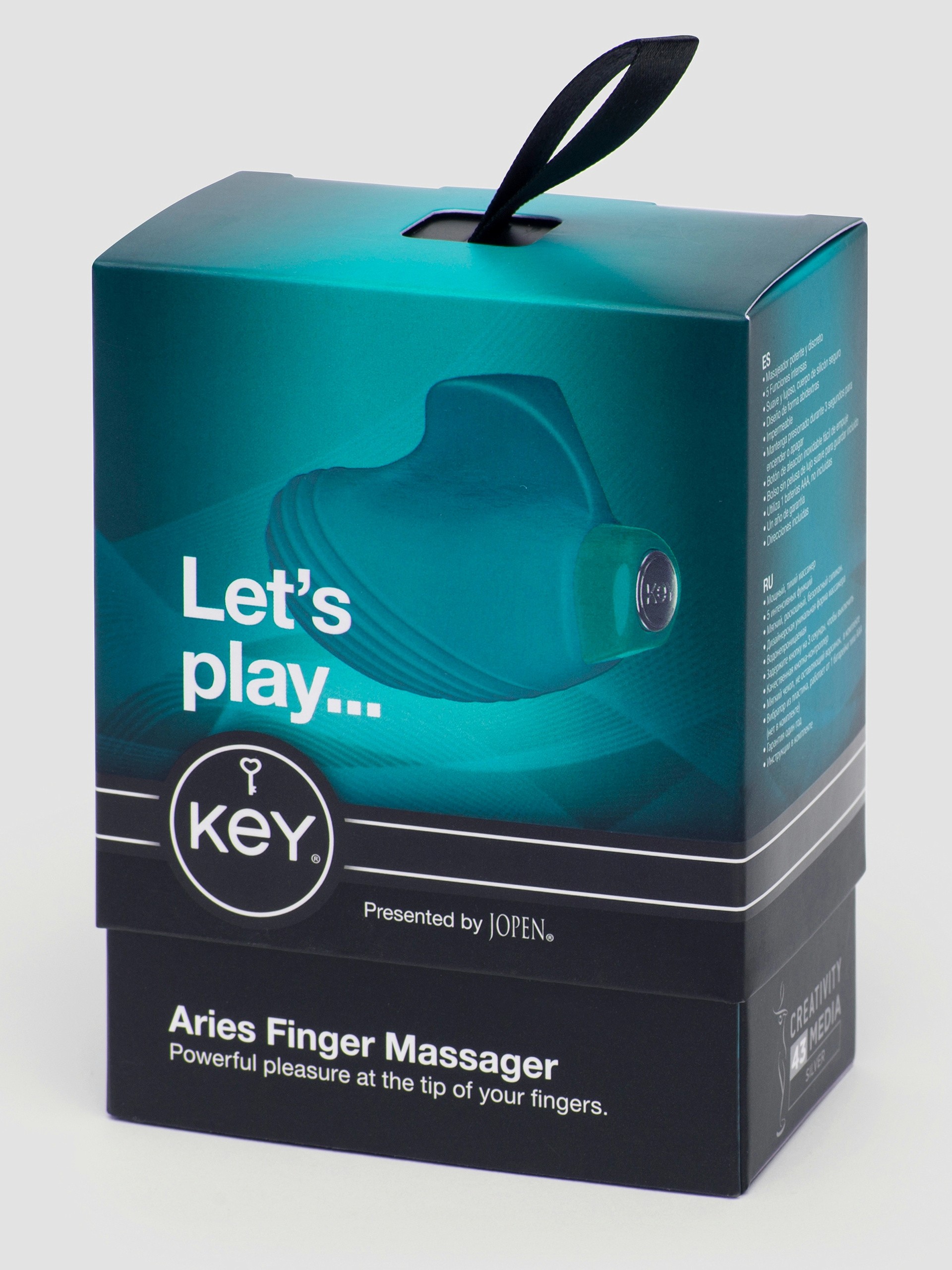 KEY by Jopen 5 Function Silicone Finger Vibrator, Blue, hi-res