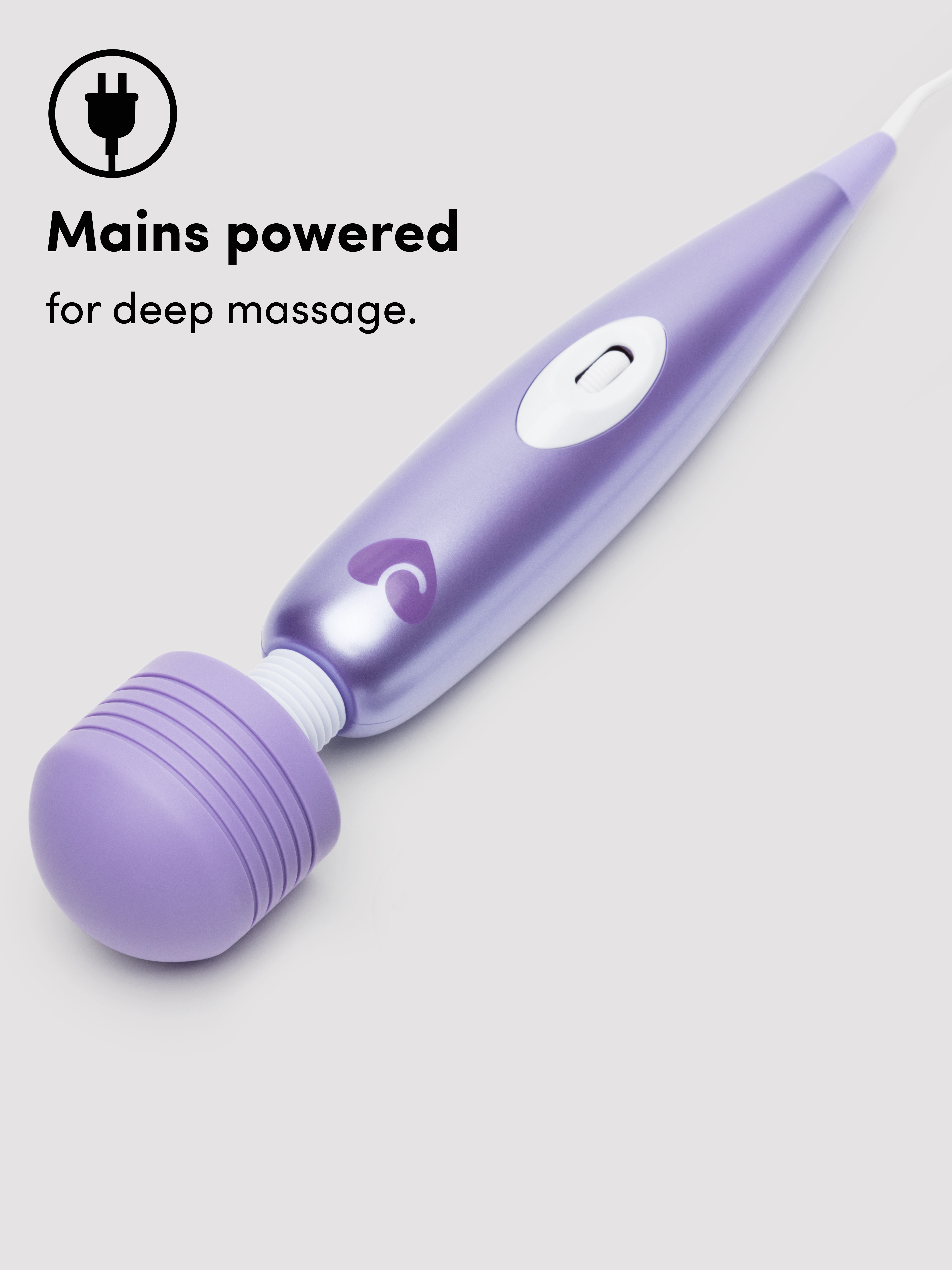 Lovehoney Classic Plug-In Massage Wand Vibrator, Purple, hi-res