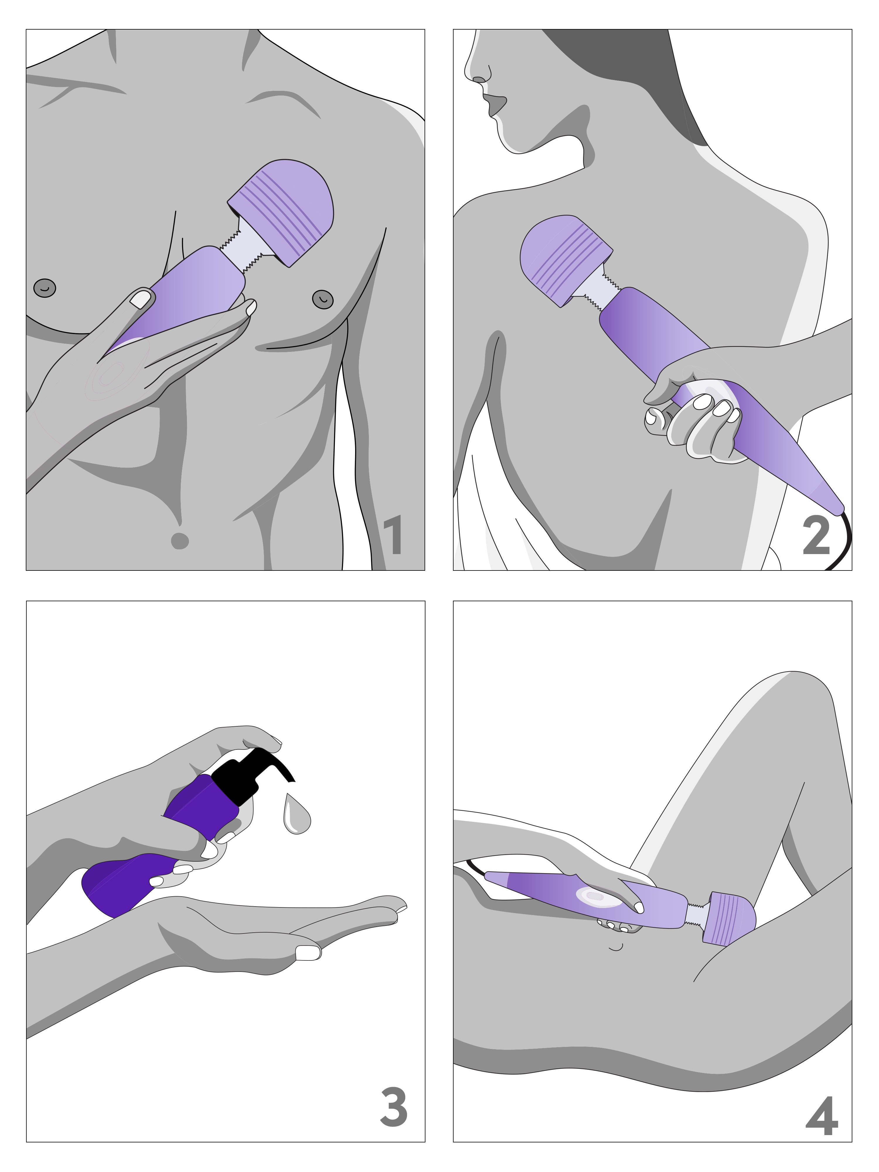 Lovehoney Classic Plug-In Massage Wand Vibrator, Purple, hi-res