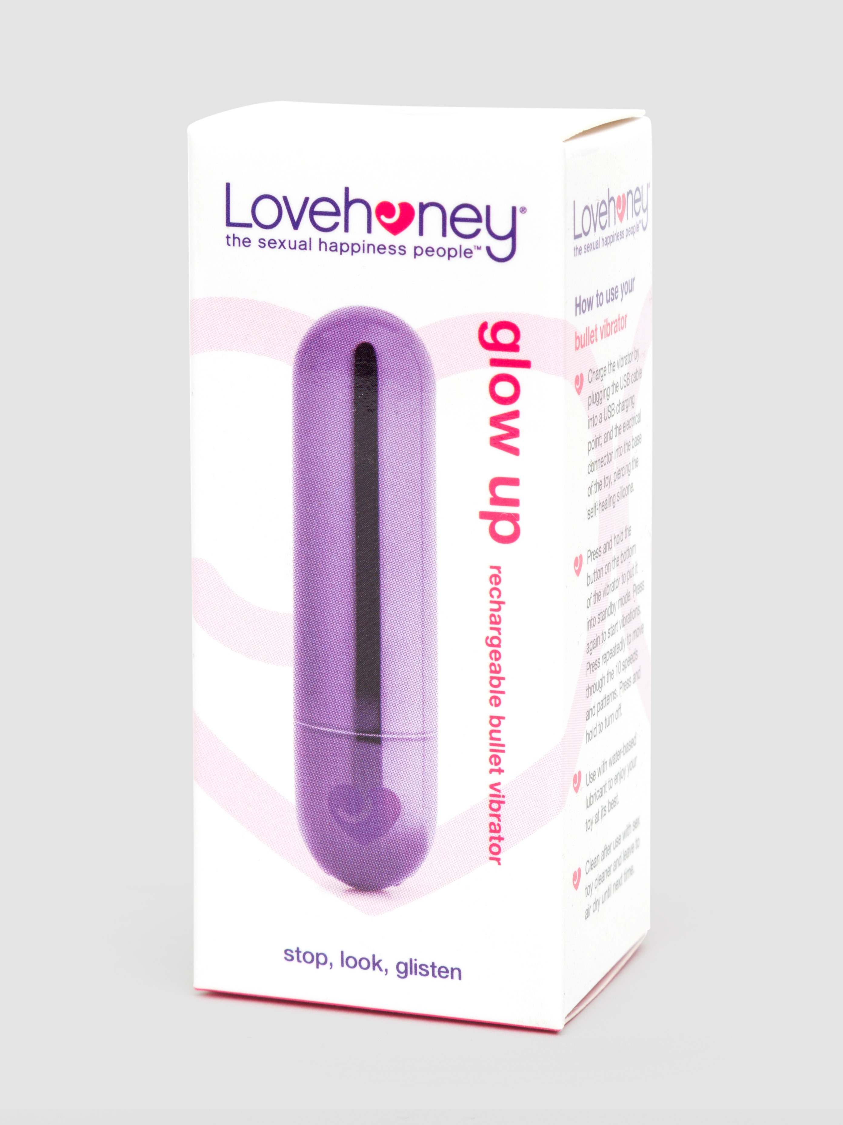 Lovehoney Glow Up Rechargeable Bullet Vibrator, Purple, hi-res
