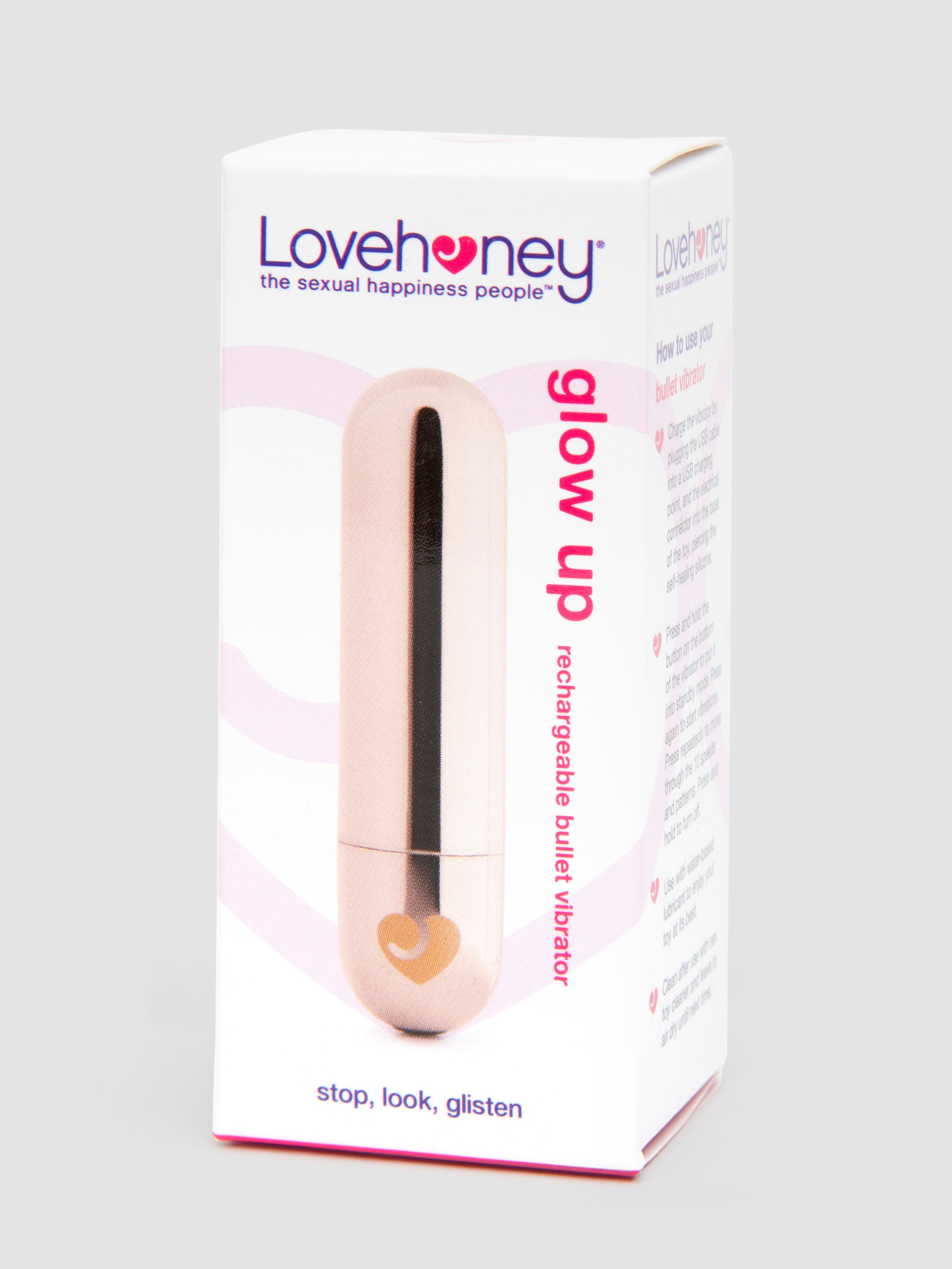 Lovehoney Glow Up Rechargeable Bullet Vibrator, Gold, hi-res