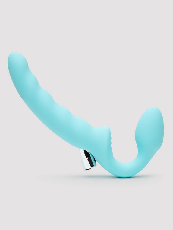 Lovehoney Posable Rechargeable Vibrating Strapless Strap-On, Blue, hi-res