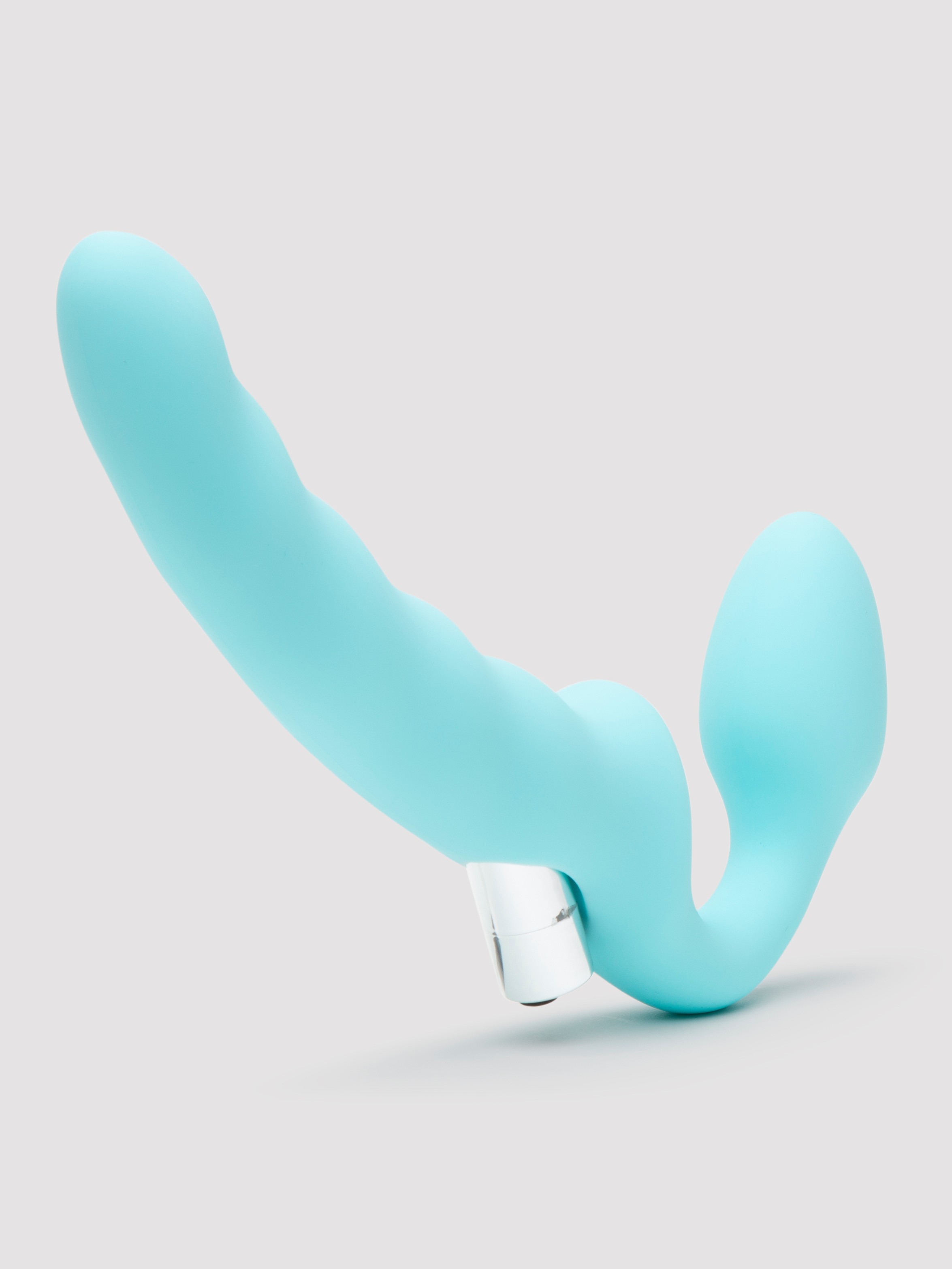 Lovehoney Posable Rechargeable Vibrating Strapless Strap-On, Blue, hi-res