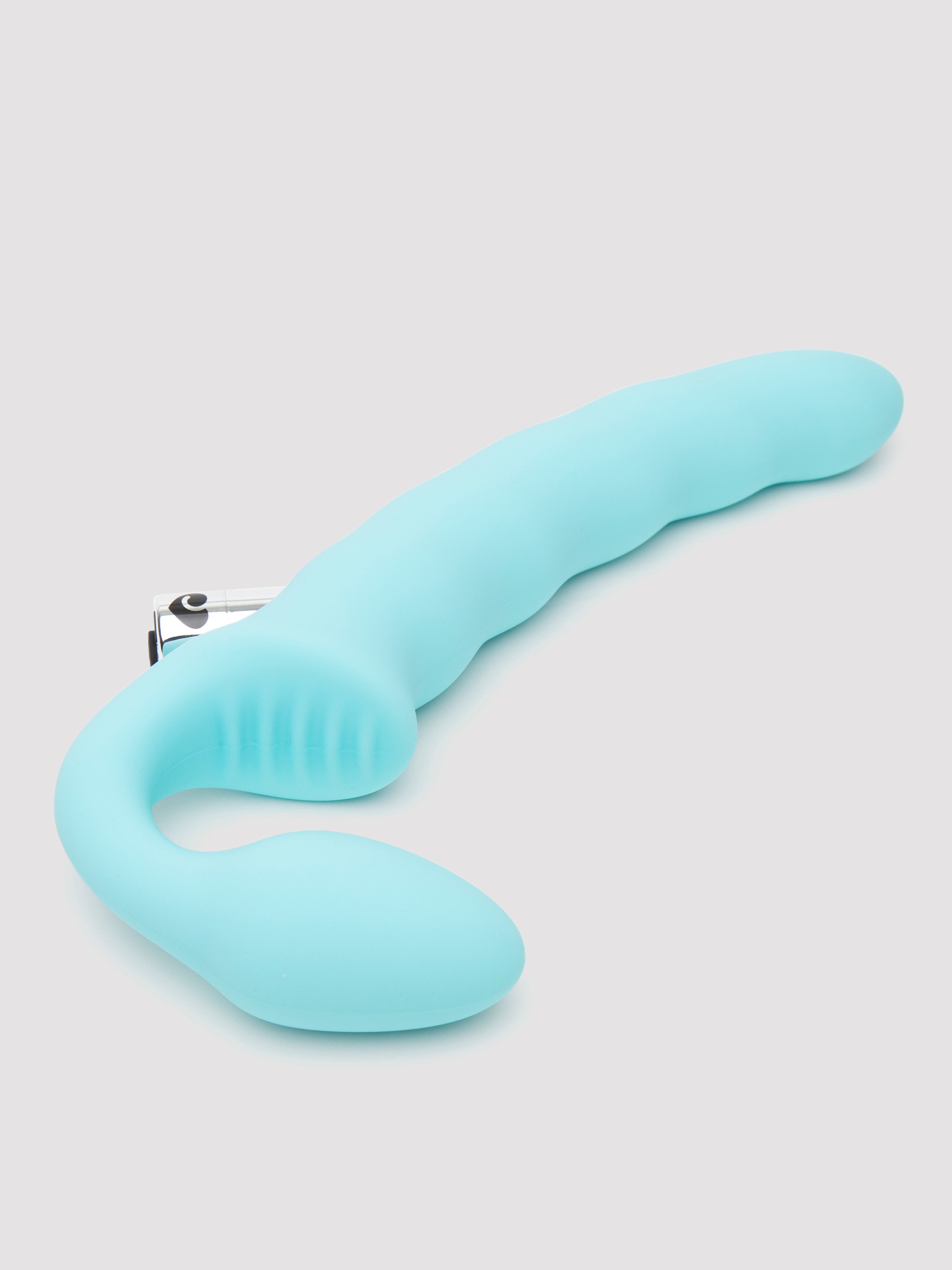 Lovehoney Posable Rechargeable Vibrating Strapless Strap-On, Blue, hi-res