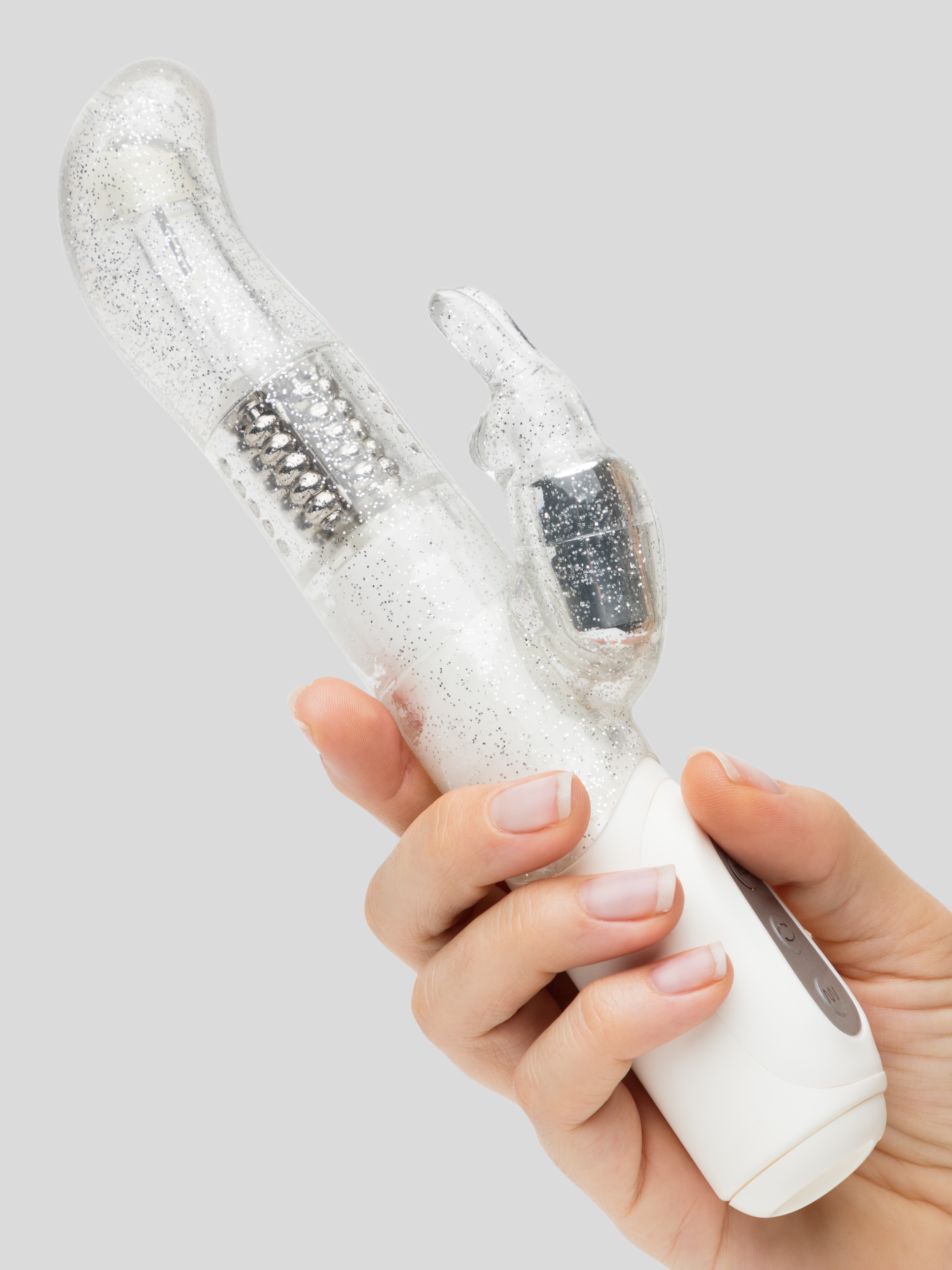 Lovehoney Jessica Rabbit 10 Function Silver G-Spot Rabbit Vibrator, Silver, hi-res