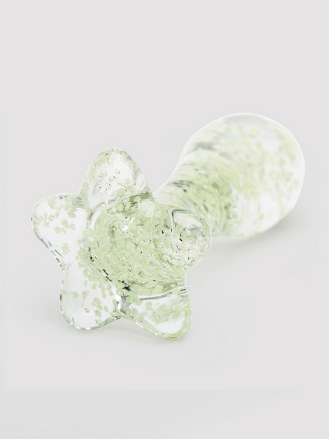 Lovehoney Sensual Glass Glow-in-the-Dark Butt Plug , Glow, hi-res
