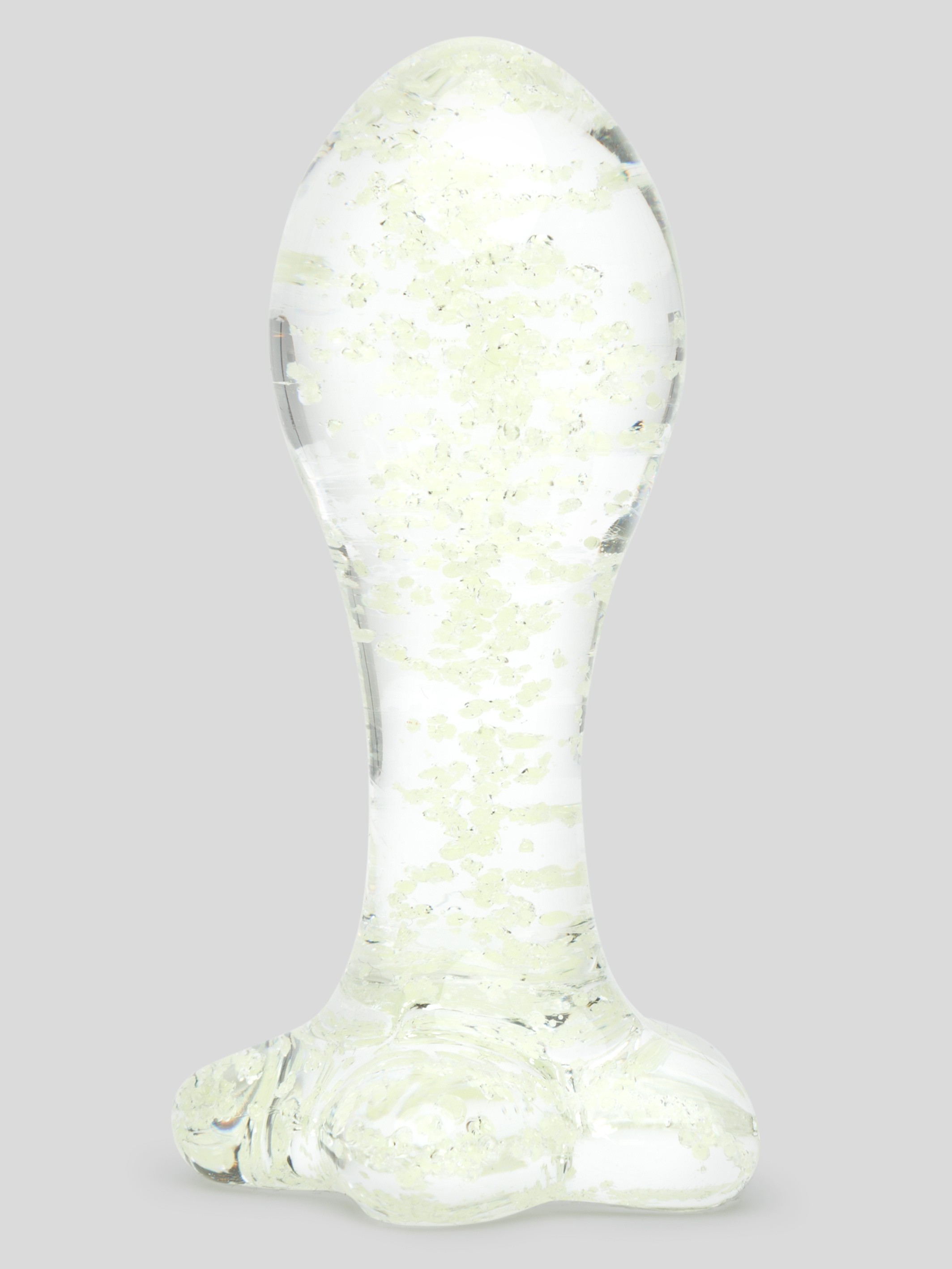 Lovehoney Sensual Glass Glow-in-the-Dark Butt Plug , Glow, hi-res