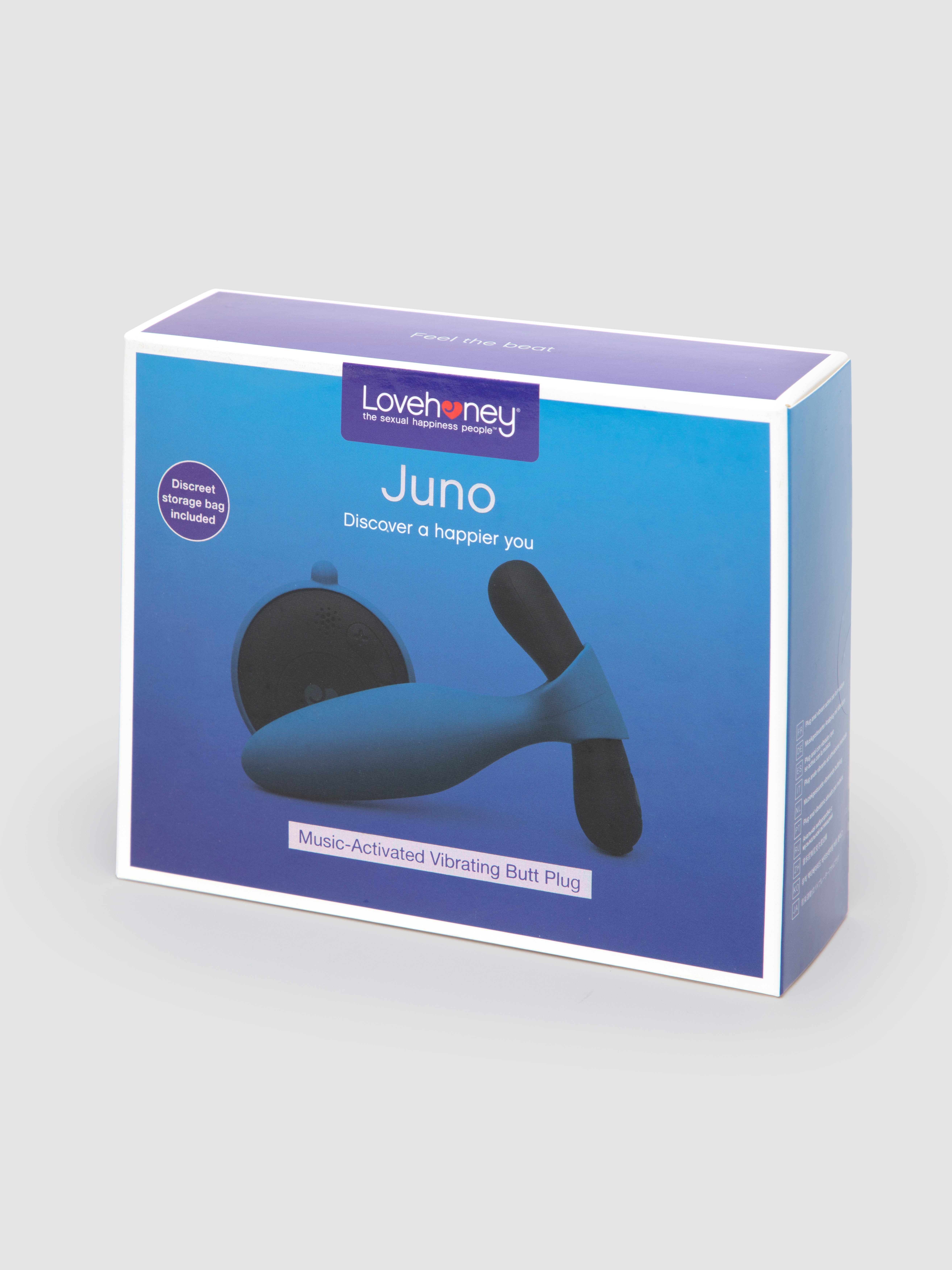 Lovehoney Juno Rechargeable Music-Activated Vibrating Butt Plug, Black, hi-res