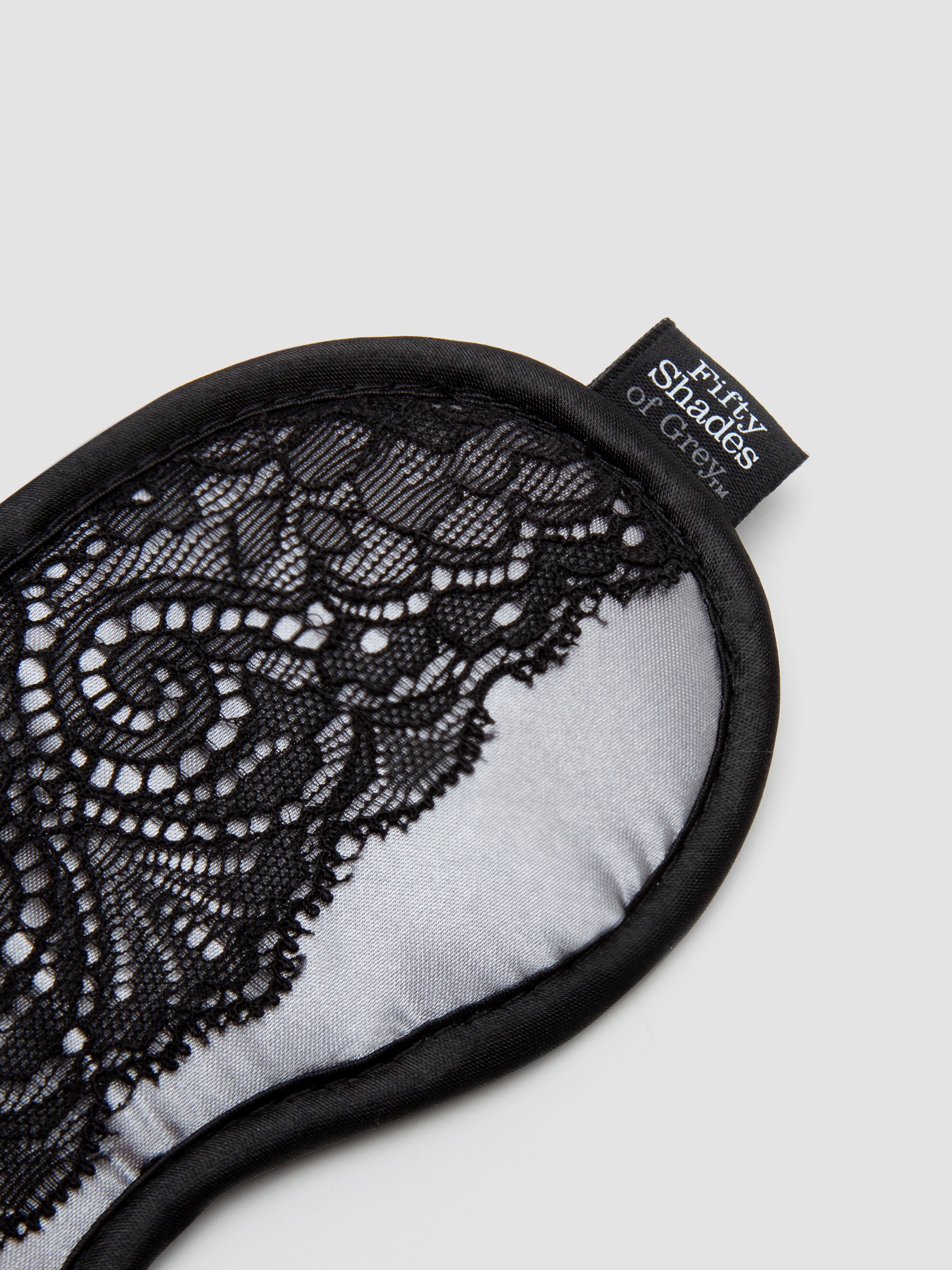 Fifty Shades of Grey Play Nice Satin and Lace Blindfold, Black, hi-res
