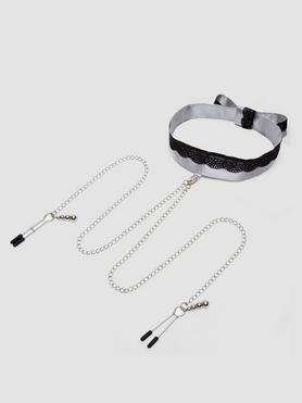 Fifty Shades of Grey Play Nice Satin and Lace Collar and Nipple Clamps 