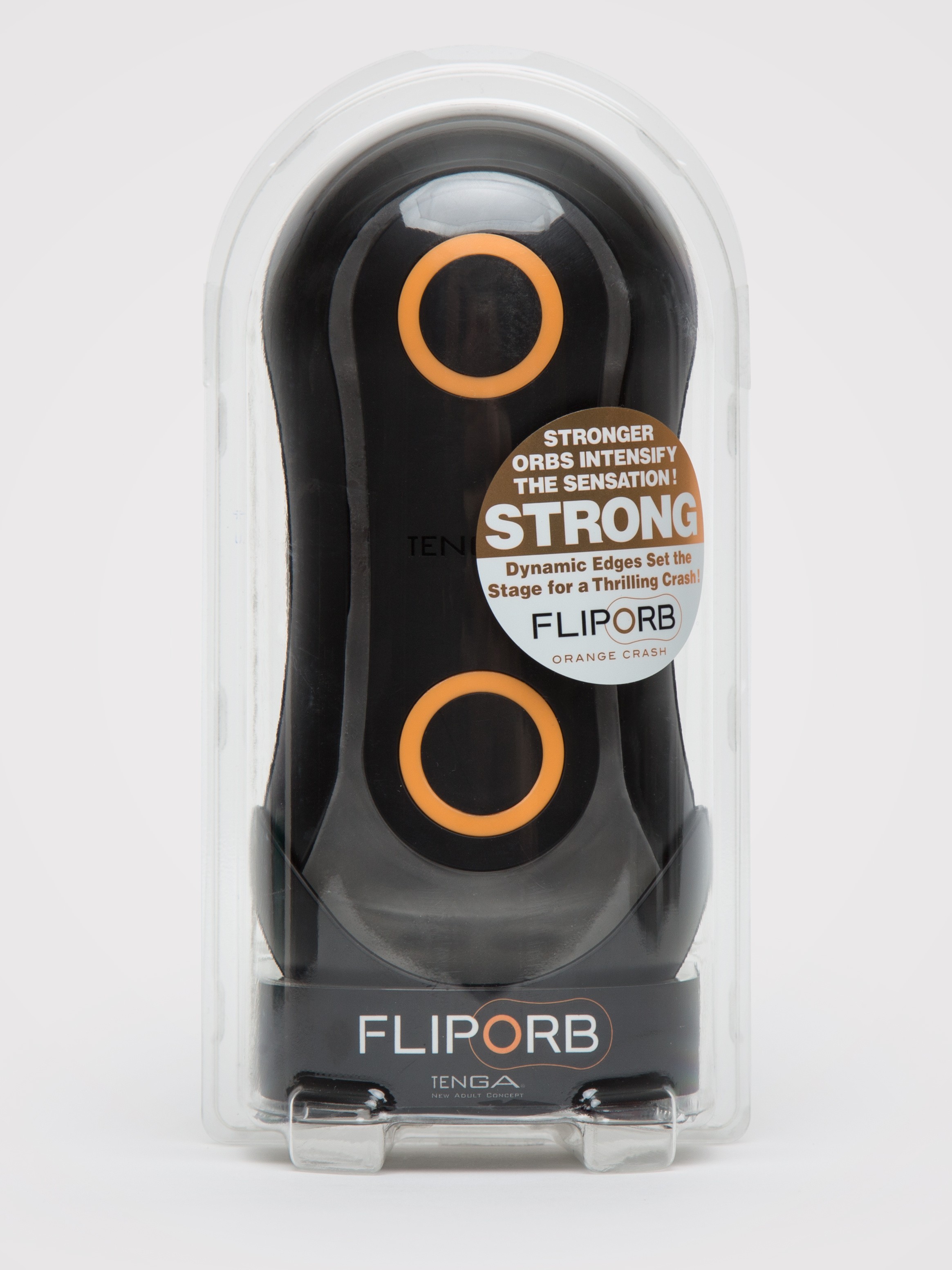 TENGA Flip Orb Strong Orange Crash Male Masturbator, Black, hi-res