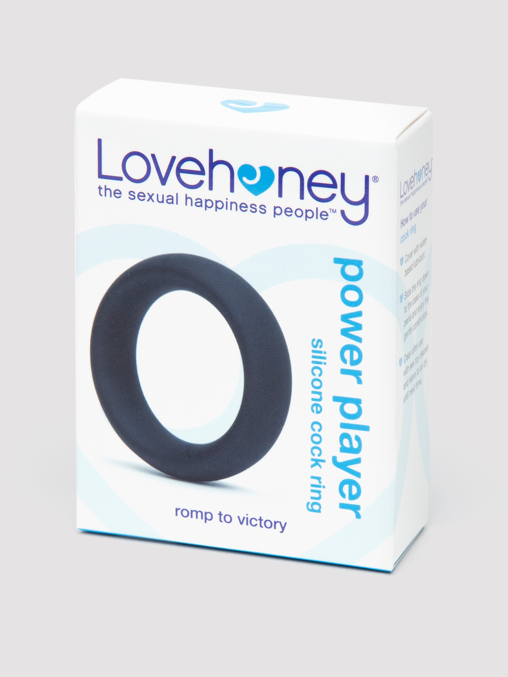 Lovehoney Power Player Silicone Cock Ring, Black, hi-res